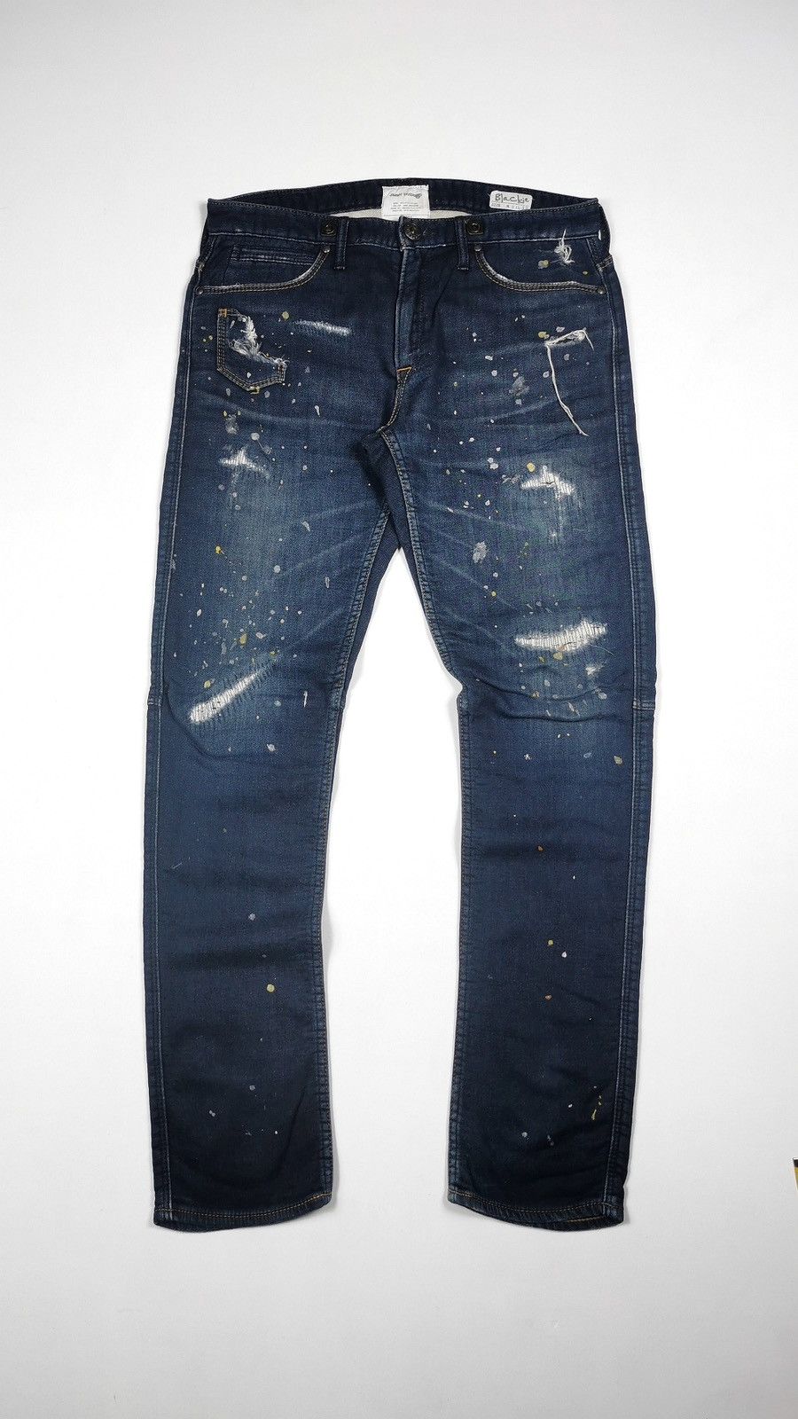 Japanese Brand Jimmy Taverniti Blackie Paint Splash Boro Slim Stretch Jeans Size US 32 / EU 48 - 1 Thumbnail