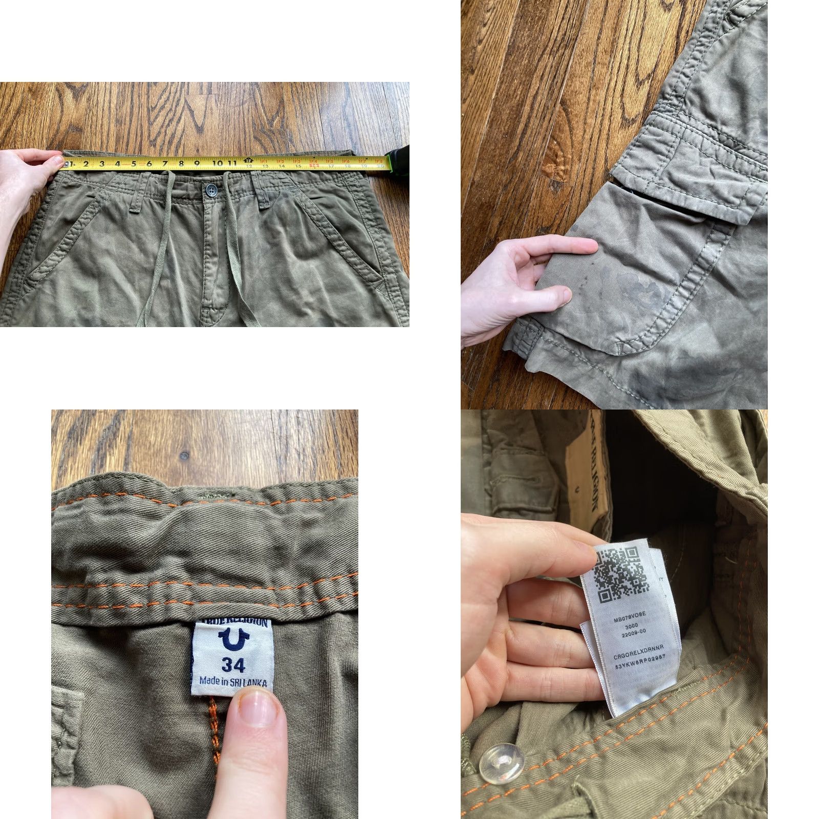True Religion True Religion Cargo Shorts Mens 34 Camouflage Trooper Grunge Military Drawstring Size US 34 / EU 50 - 8 Thumbnail
