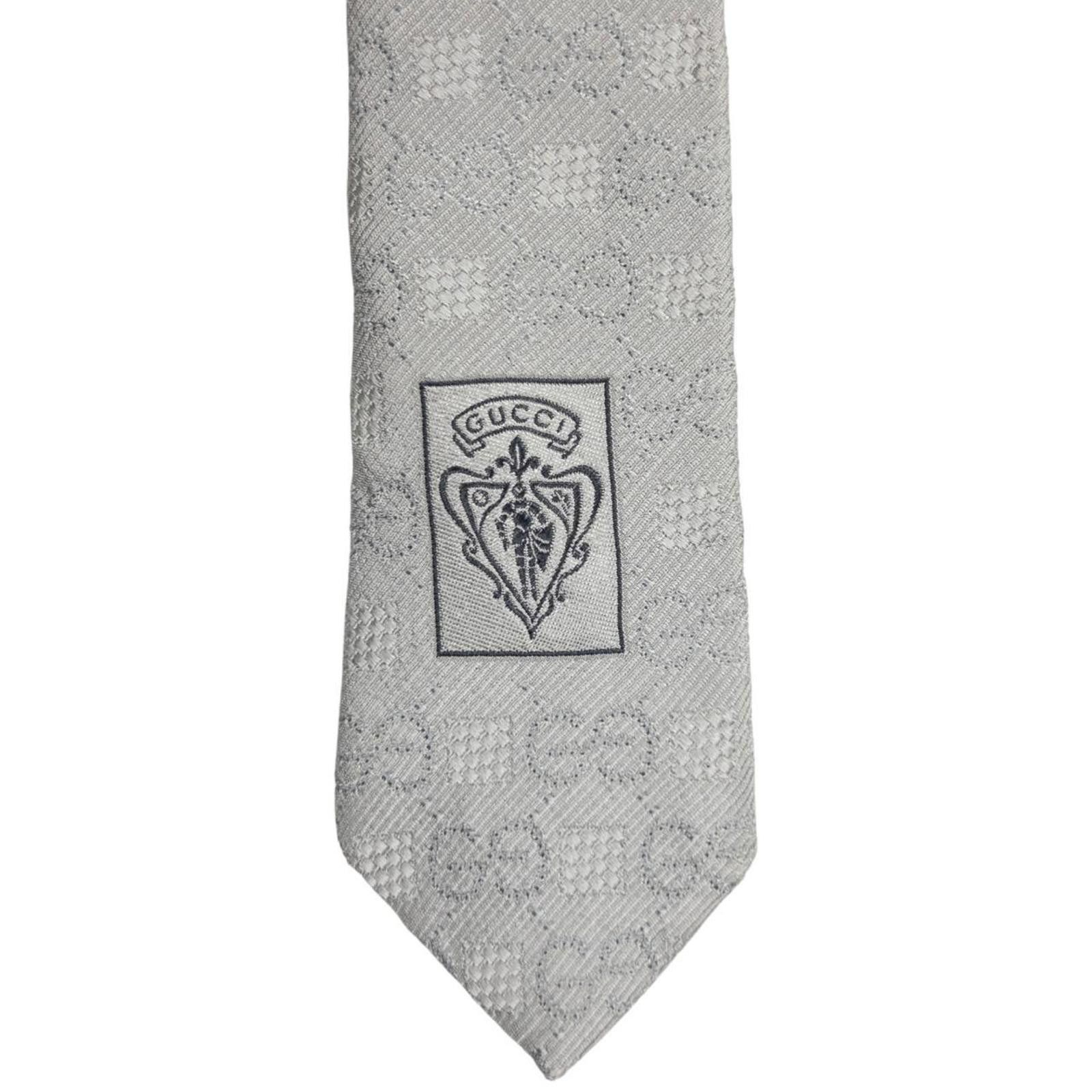 Gucci Vintage Gucci Monogram Silk Tie Size ONE SIZE - 6 Thumbnail