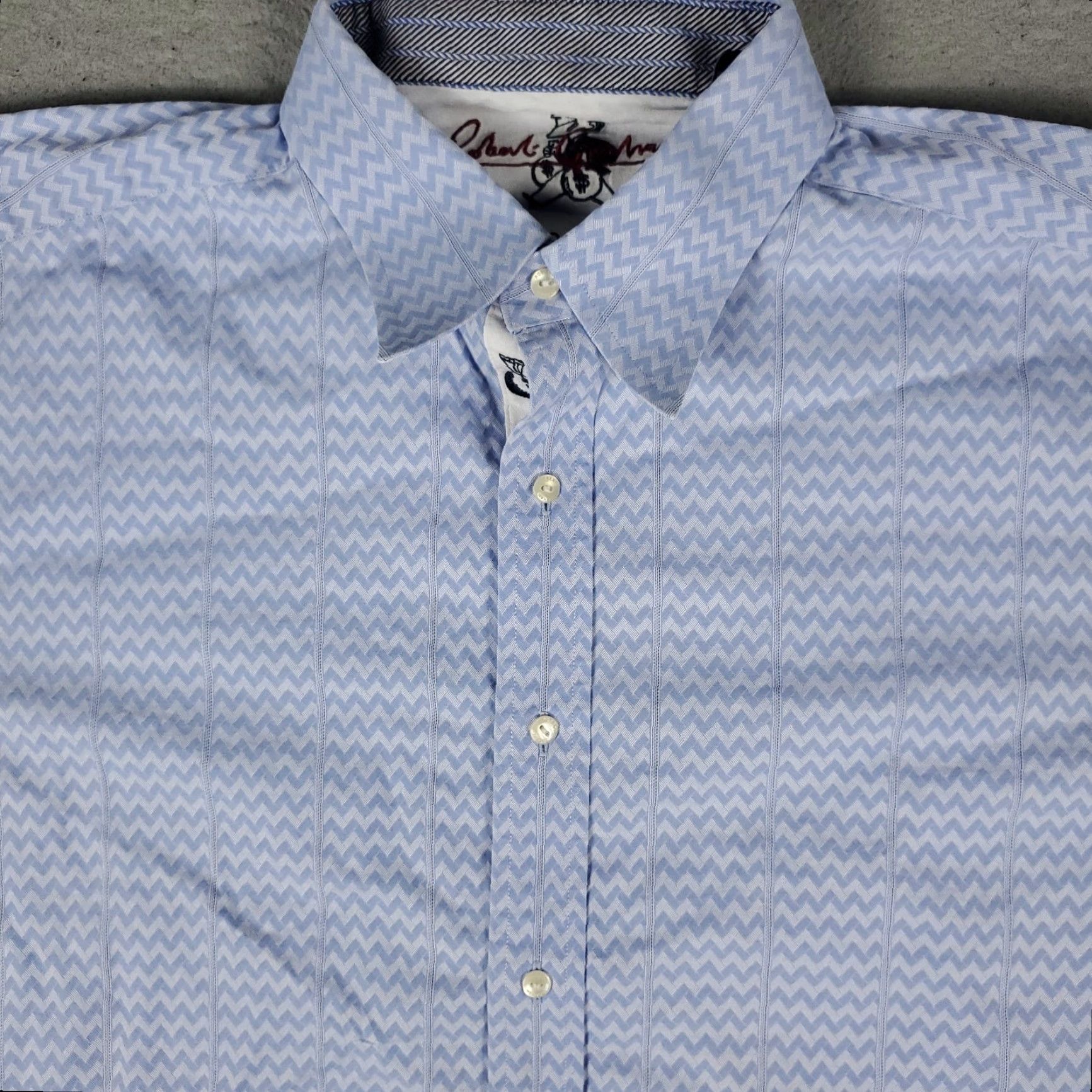 Robert Graham Robert Graham Shirt Mens XL Blue Button-Up Long Sleeve French Cuff Size US XL / EU 56 / 4 - 2 Thumbnail