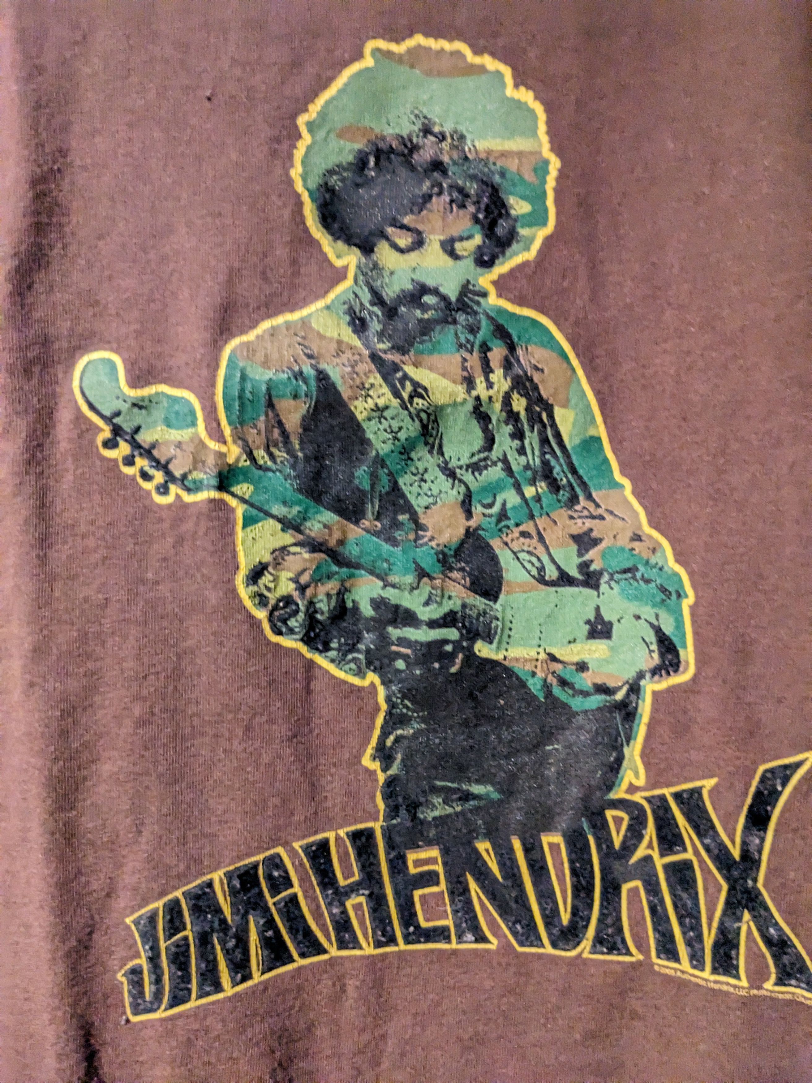 Jimi Hendrix × Vintage Vintage 2005 Jimi Hendrix Guitar Camo Brown Large T-Shirt Size US L / EU 52-54 / 3 - 2 Thumbnail