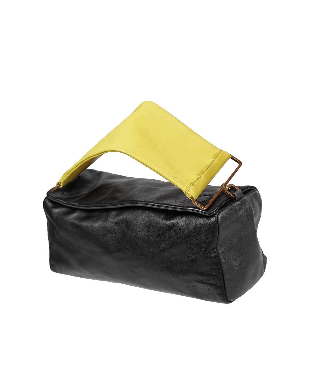 Prada Prada S/S2001 Leather Rectangle Bag in Black/Yellow Size ONE SIZE - 3 Thumbnail