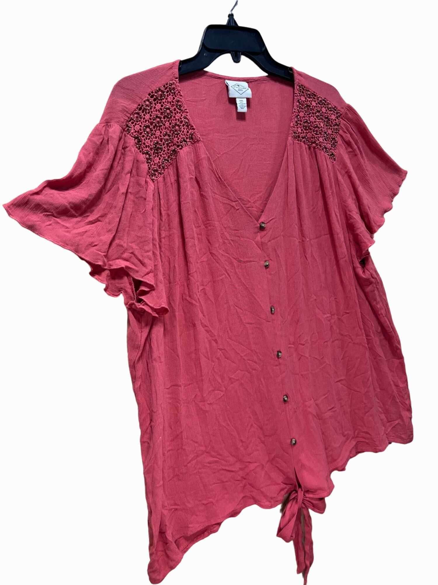Other ST JOHN'S BAY - Women's Short Sleeve Button Down Blouse - Pi Size XXL / US 16-18 / IT 52-54 - 14 Thumbnail