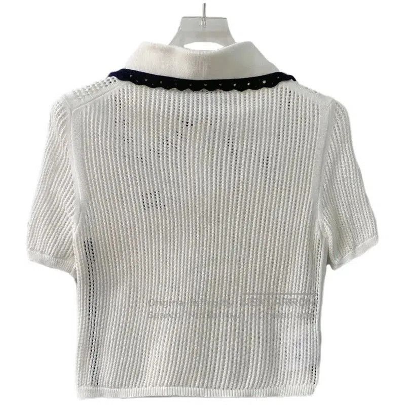 Miu Miu Miu Miu White Cropped Cotton Pullover . Size L / US 10 / IT 46 - 2 Thumbnail