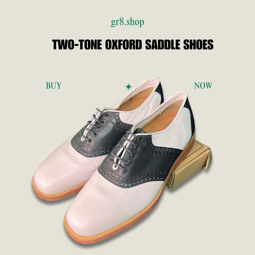 Other Two-Tone Oxford Saddle Shoes Size 11 Leather Upper Rubber So Size US 11 / EU 44 - 1 Thumbnail
