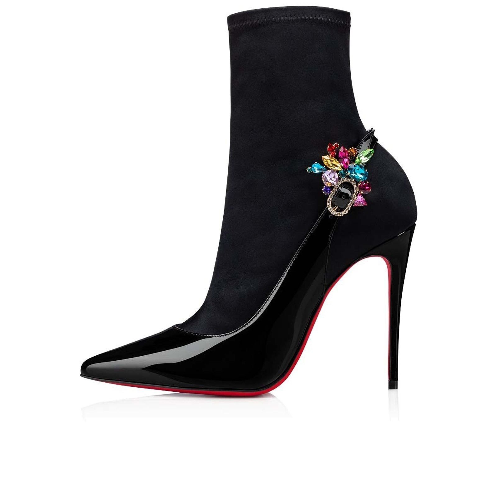 Christian Louboutin Christian Louboutin Jessie Booty Joli 100 Black Patent Satin Size US 8 / IT 38 - 5 Thumbnail