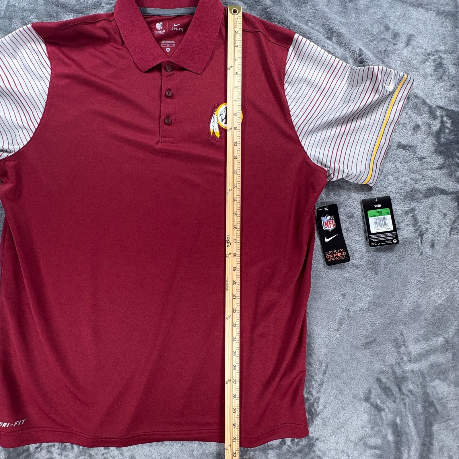 Nike Nike Washington Redskins Football Polo Men XL Red Dri Fit NF Size US XL / EU 56 / 4 - 9 Thumbnail