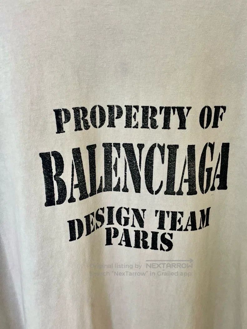 Balenciaga Balenciaga Letter Logo Printed Round Neck Loose Light Gray Size US S / EU 44-46 / 1 - 4 Thumbnail