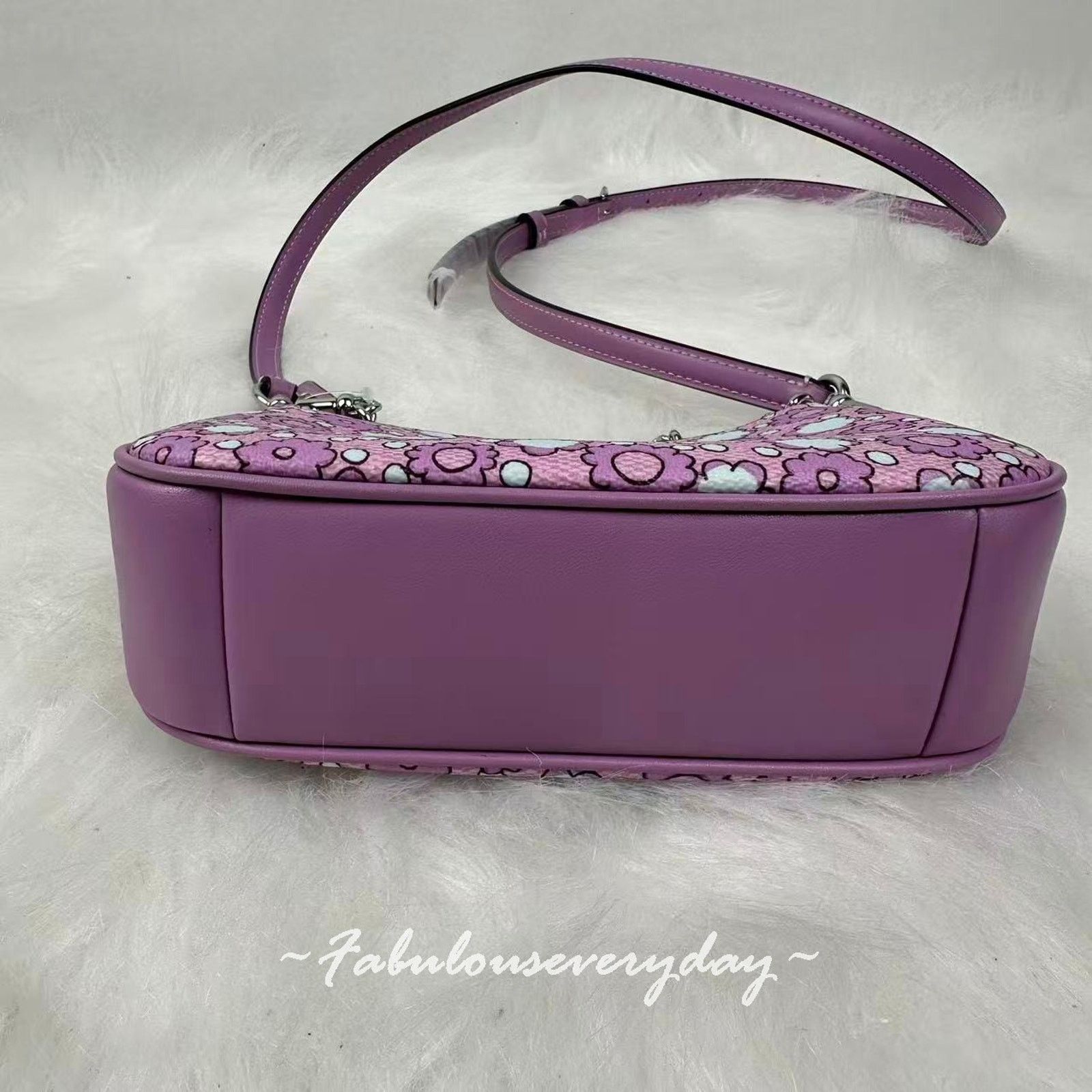 Coach Coach Teri Mini Crossbody Bag Floral Print Canvas/Im/Lilac Size ONE SIZE - 6 Thumbnail