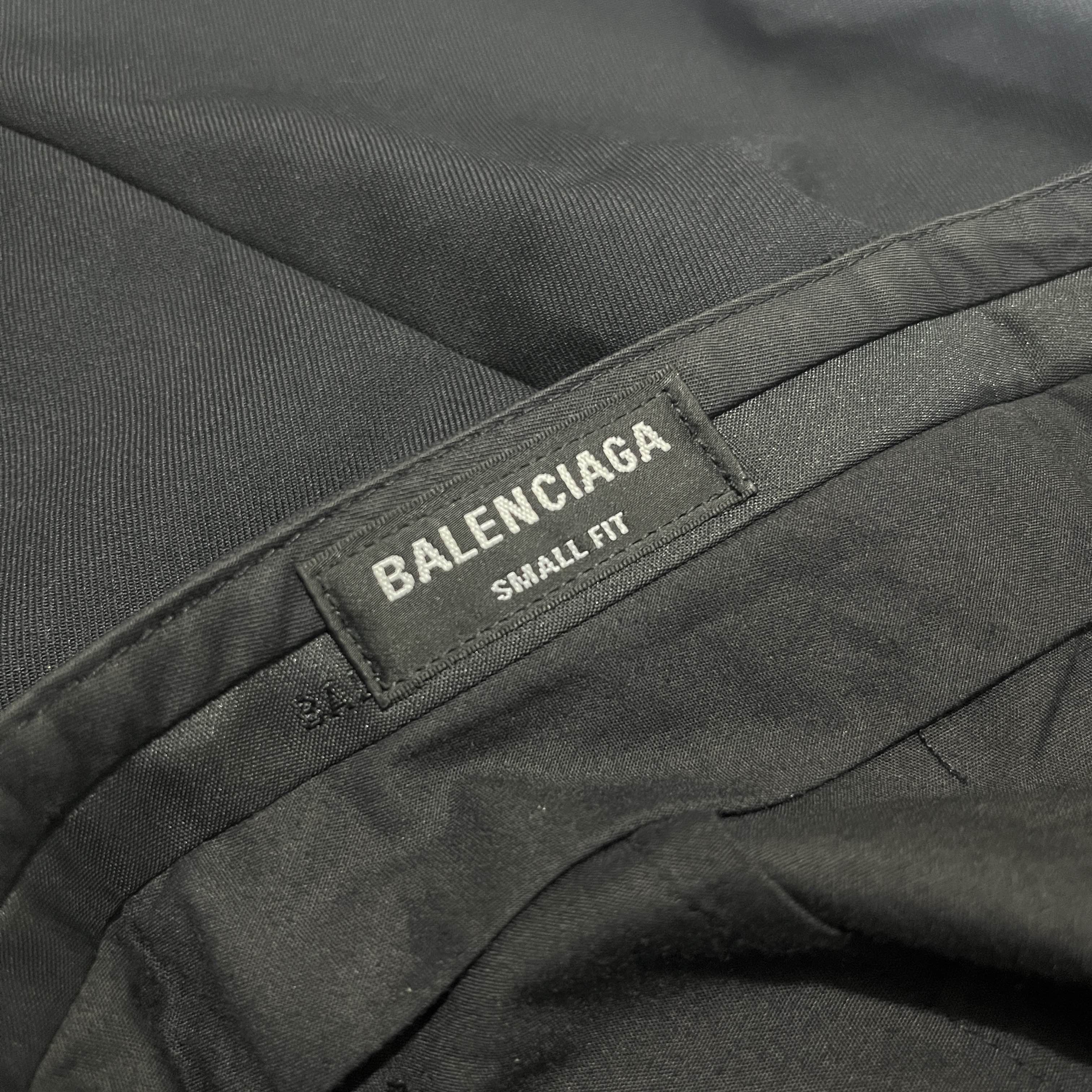 Balenciaga Black Wide Wool Trousers Size US 34 / EU 50 - 4 Thumbnail