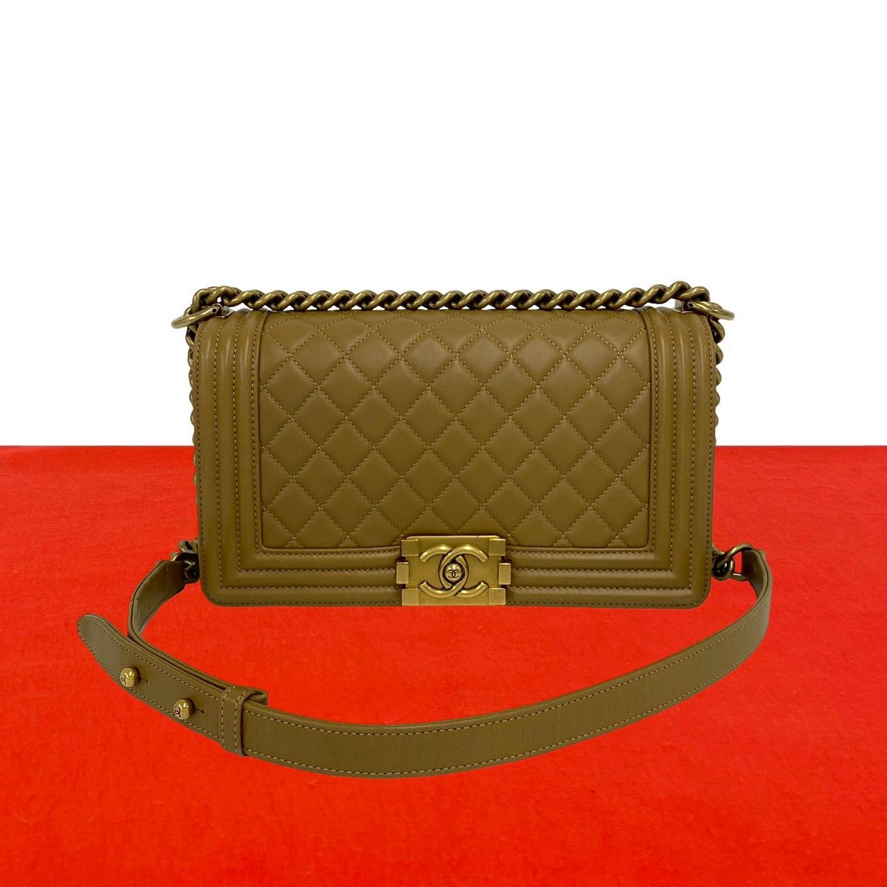 Chanel Chanel Chanel Boy Chanel Lambskin Shoulder Bag Leather Shoulder Bag DUTY FREE for USA Size ONE SIZE - 1 Thumbnail