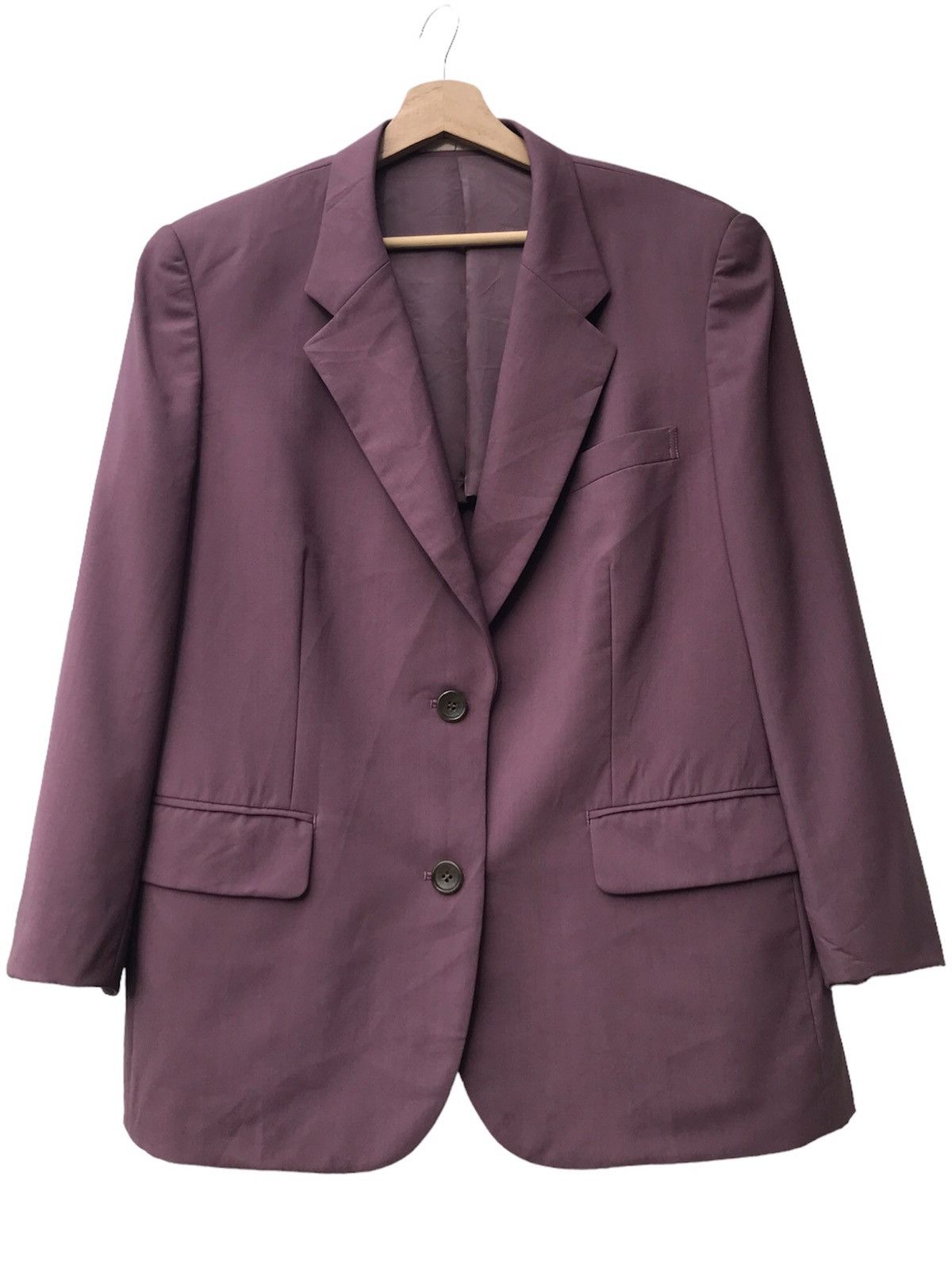 image of Vintage Burberrys Wool Blazer in Dusty Purple, Women's (Size 2XL)