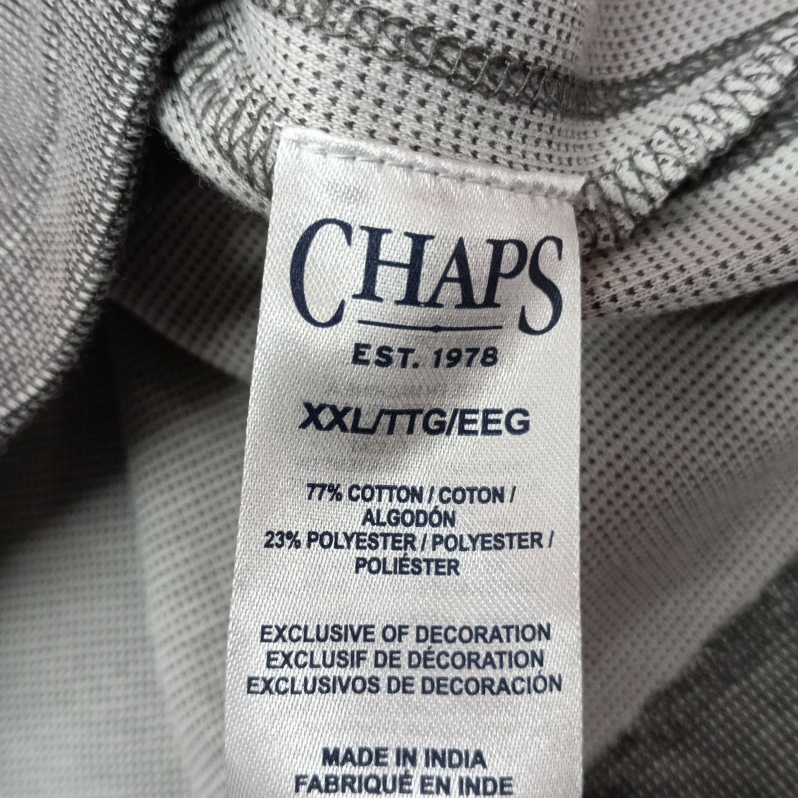 Chaps Chaps Rockland Textured Polo Shirt Men's Size 2XL Gray Size US XXL / EU 58 / 5 - 6 Thumbnail