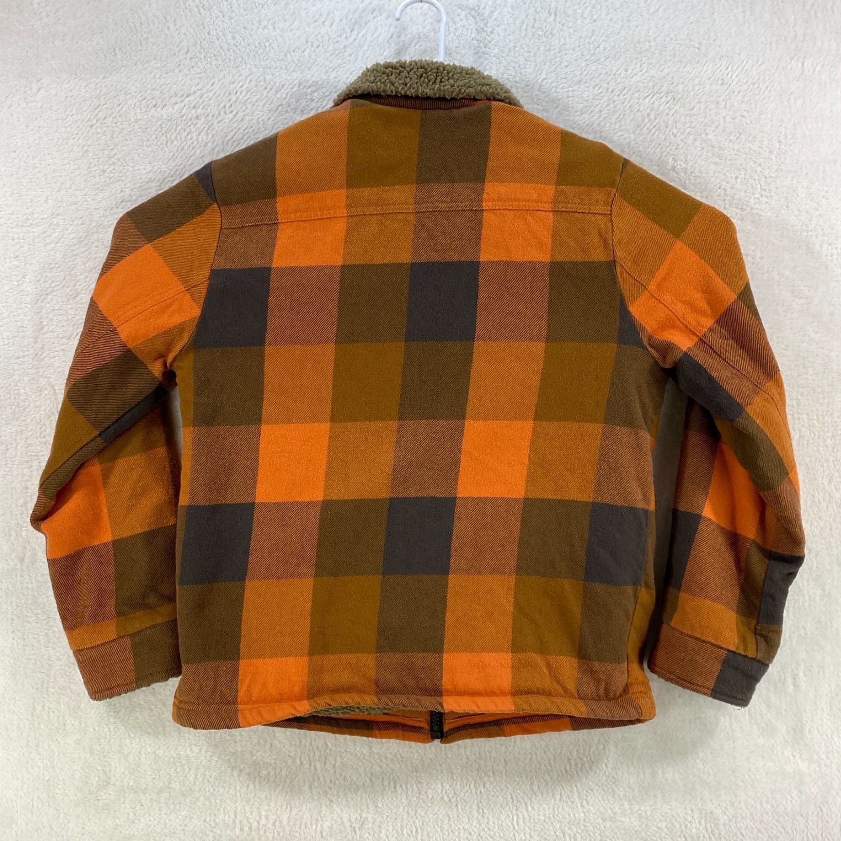 Fox Racing VINTAGE Fox Racing Plaid Lined Zip Up Jacket Sherpa Orange Gray Mens Size S Coat/Coat Jacket Size US S / EU 44-46 / 1 - 2 Thumbnail
