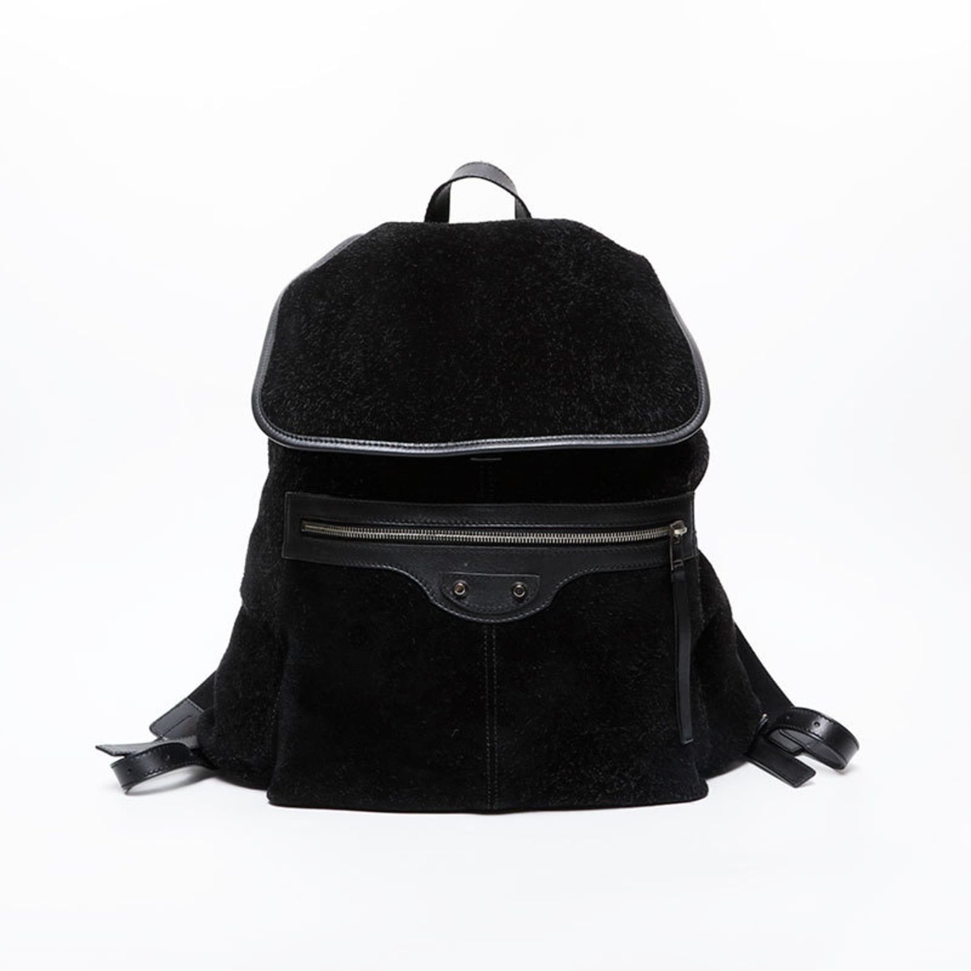 Balenciaga Balenciaga Leather Suede Lock Backpack/Daypack, Black, WS21590 Size ONE SIZE - 1 Thumbnail