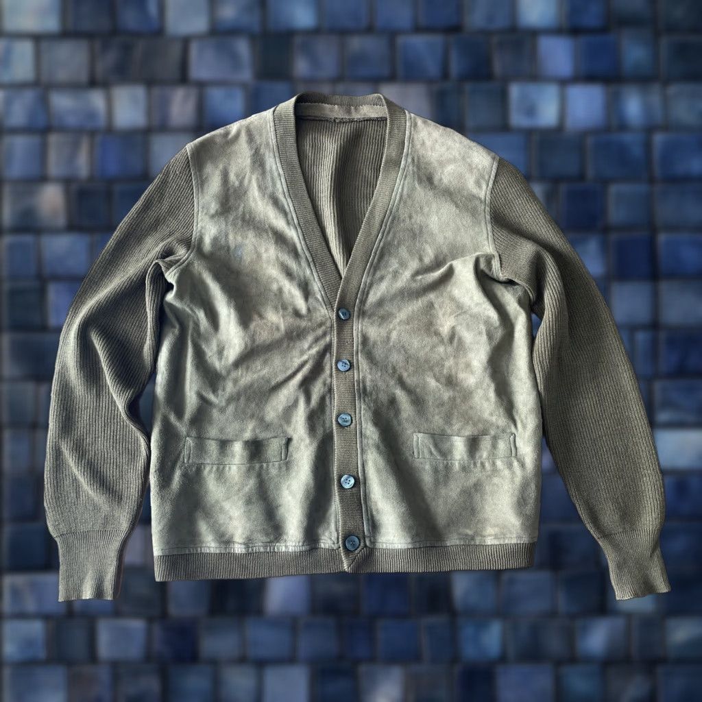 Vintage VINTAGE Torras Cardigan Men’s Sweater Jacket 60s 70s 80s Grandpa Knit Leather/Cotton Green L XL Boys, Womens, Mens Size US L / EU 52-54 / 3 - 1 Thumbnail