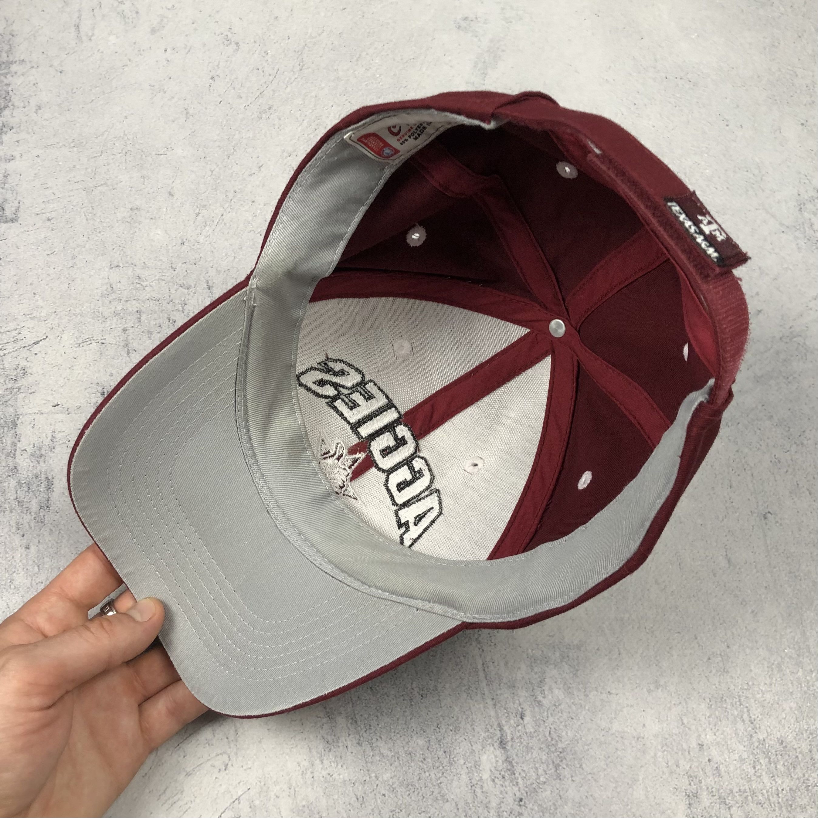 NCAA 90s NCAA Aggies Texas A&M Burgundy Men’s Vintage Cap retro Size ONE SIZE - 8 Thumbnail