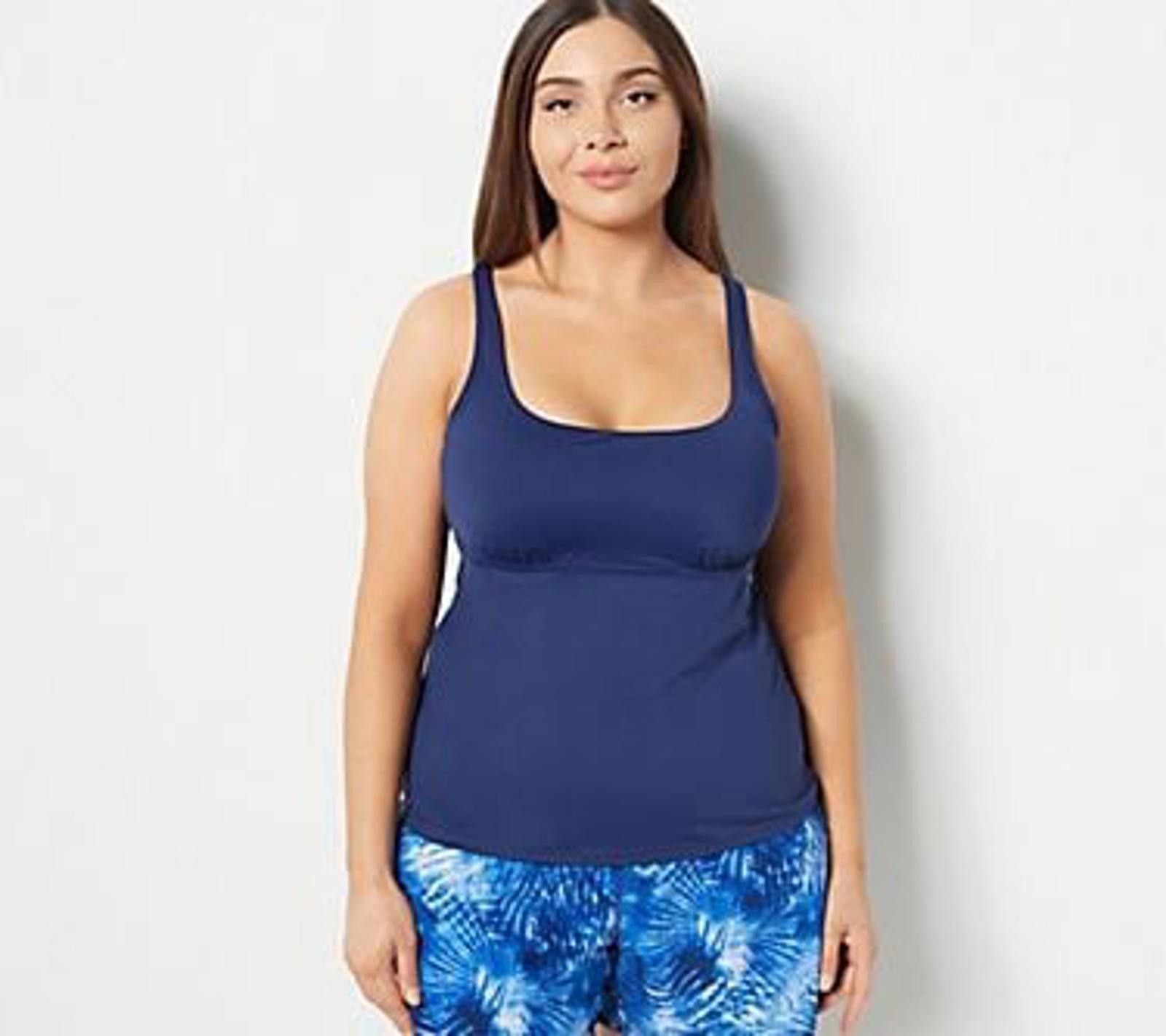 Lands' End Lands' End Square-Neck Underwire Tankini Swimsuit Top 18L Size ONE SIZE - 1 Thumbnail