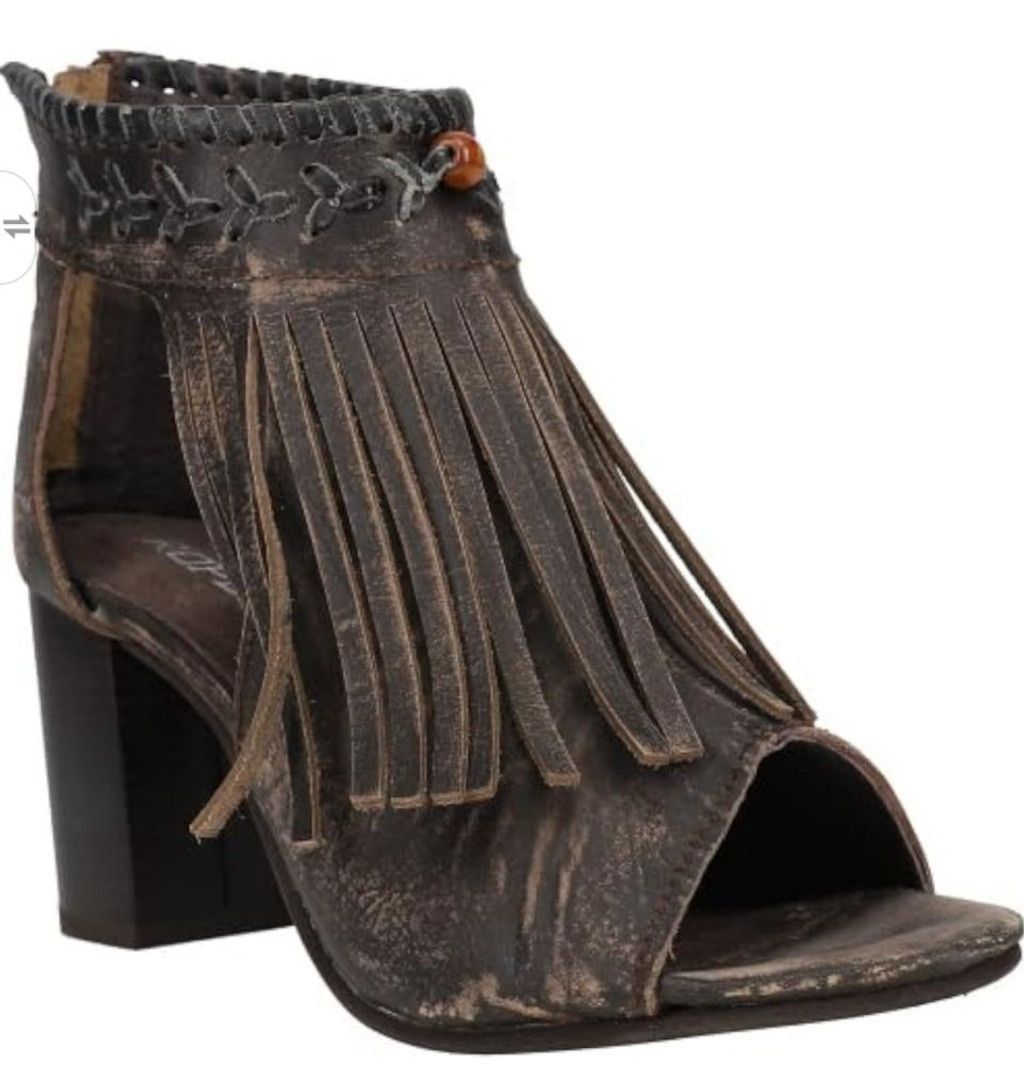 Roper Roper Bettina Fringe Peep Toe Shottie Size 7.5 Size US 7.5 / IT 37.5 - 2 Thumbnail