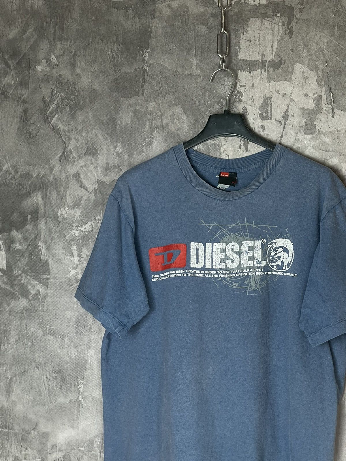 Diesel Diesel Big Logo Print Blue Faded Hype T-Shirt Y2K Vintage Size US M / EU 48-50 / 2 - 4 Thumbnail