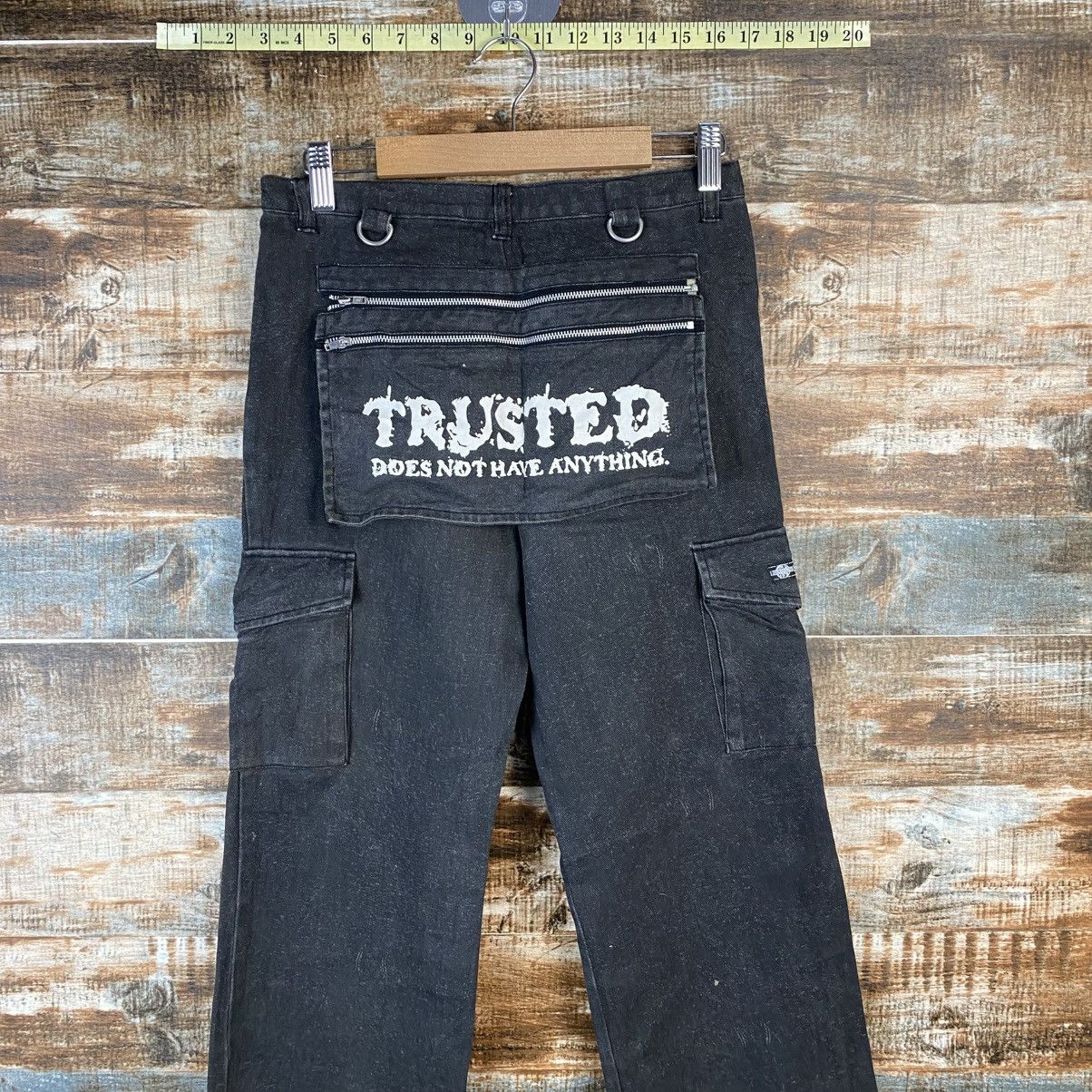 Japanese Brand DL Slash Number Black Cargo Multipocket Pants #C1258 Size 27" / US 4 / IT 40 - 2 Thumbnail