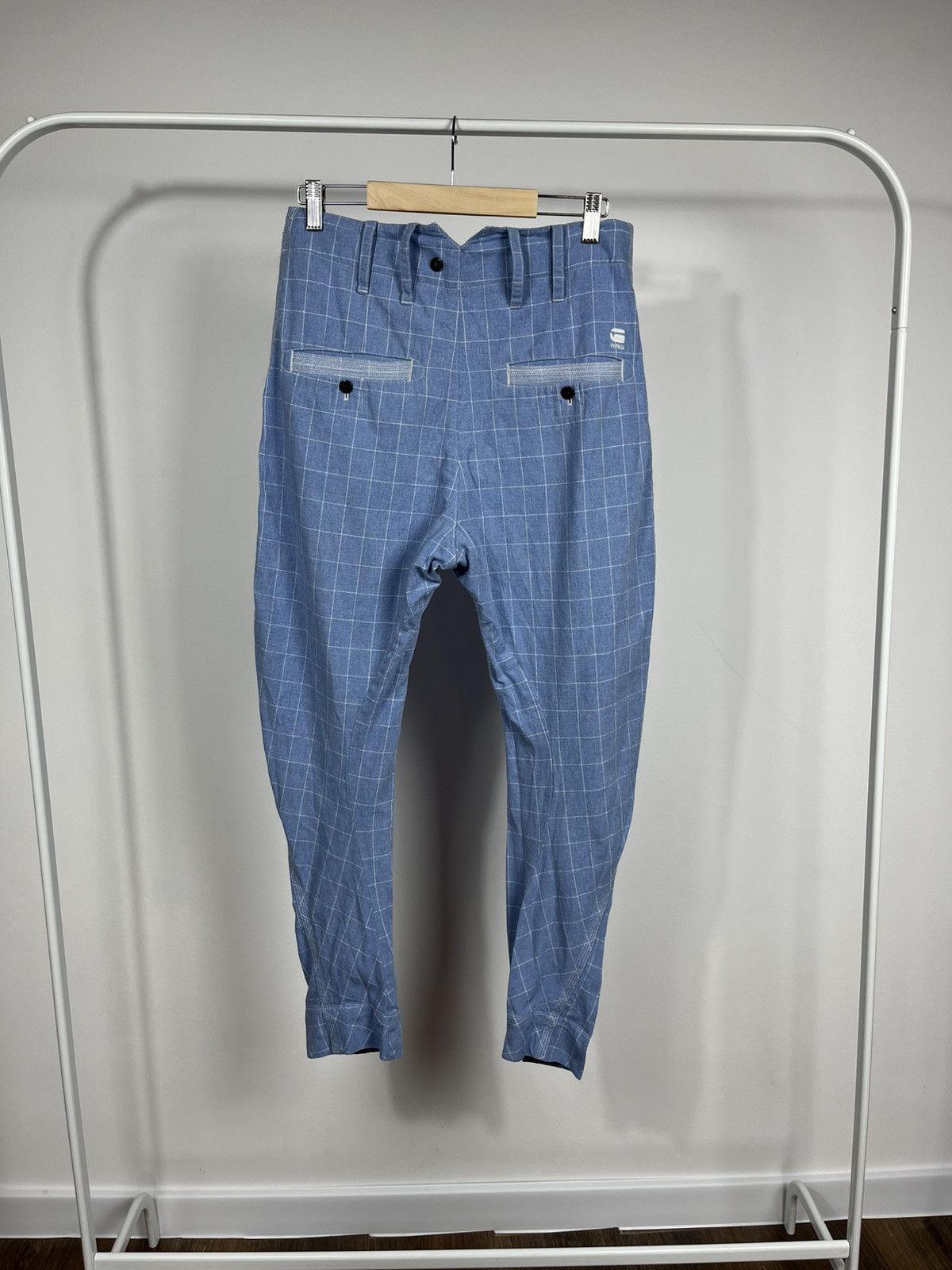 G-Star G-Star RAW blue check pants W29 L32 loose tapered fit Size US 29 - 1 Thumbnail