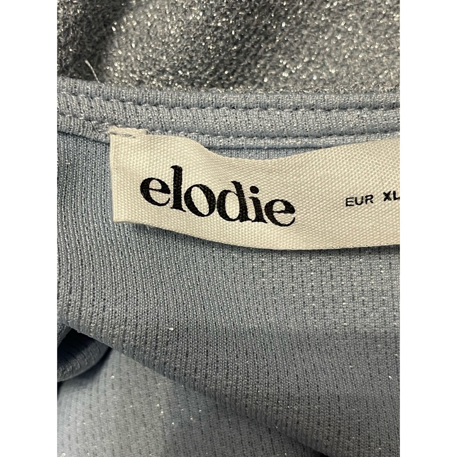 Other Elodie Crop Top Mock Neck Cutout Detail Shiny Gray/Silver XL Size XL / US 12-14 / IT 48-50 - 7 Thumbnail