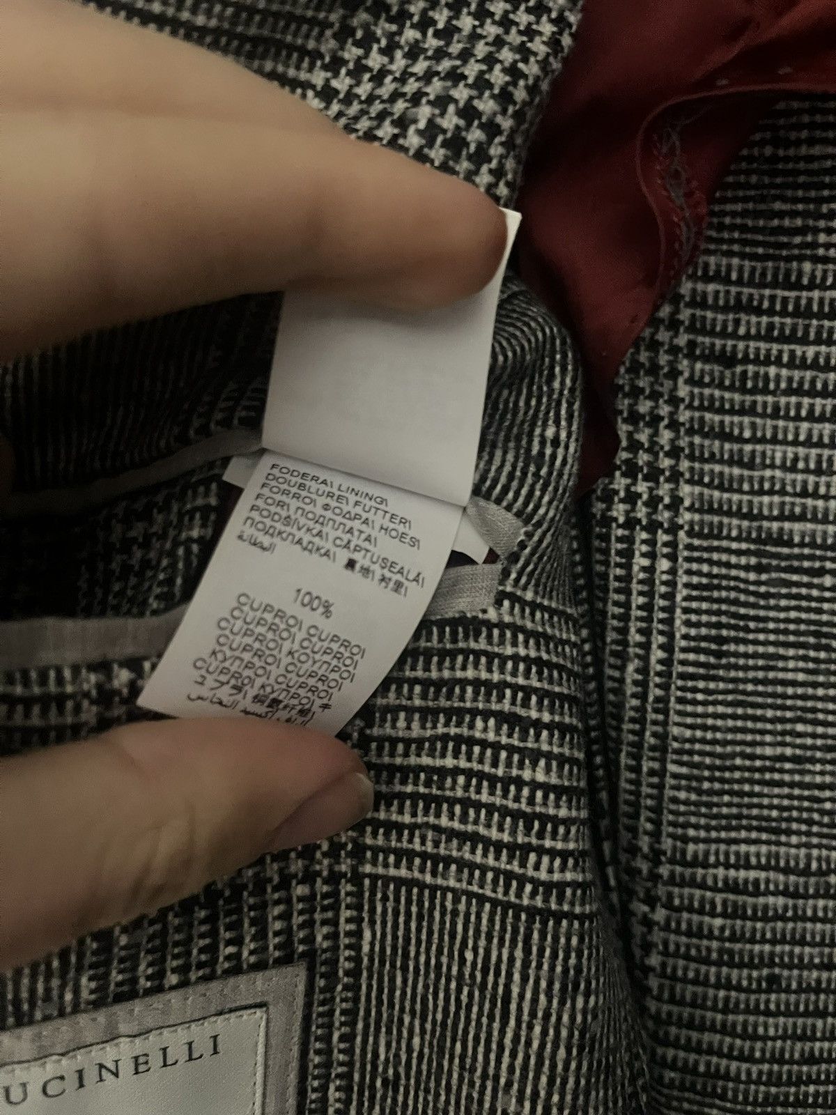 Brunello Cucinelli Brunello Cucinelli cupro grey check blazer uk 40 it 50 Size 40R - 4 Thumbnail