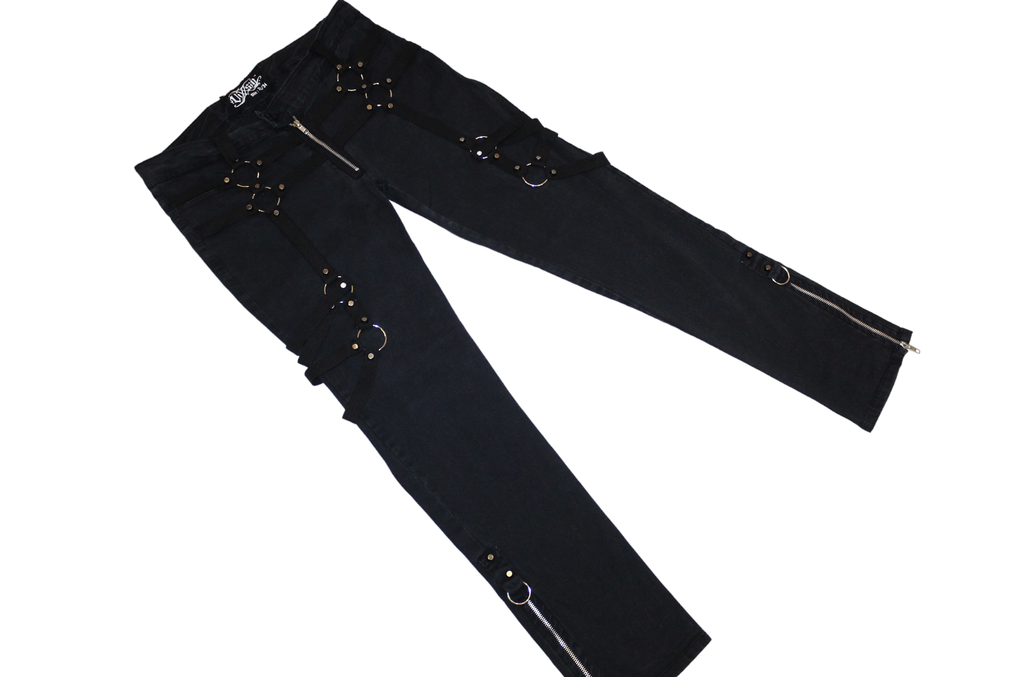 Beauty Beast Vixxsin Slim Fit Bondage Zippers Faded Black Stretch Pants Size US 32 / EU 48 - 3 Thumbnail
