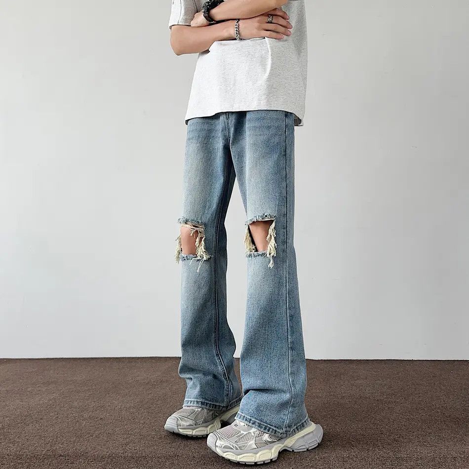 Japanese Brand × Jean Retro loose straight leg micro flared jeans Size US 32 / EU 48 - 5 Thumbnail