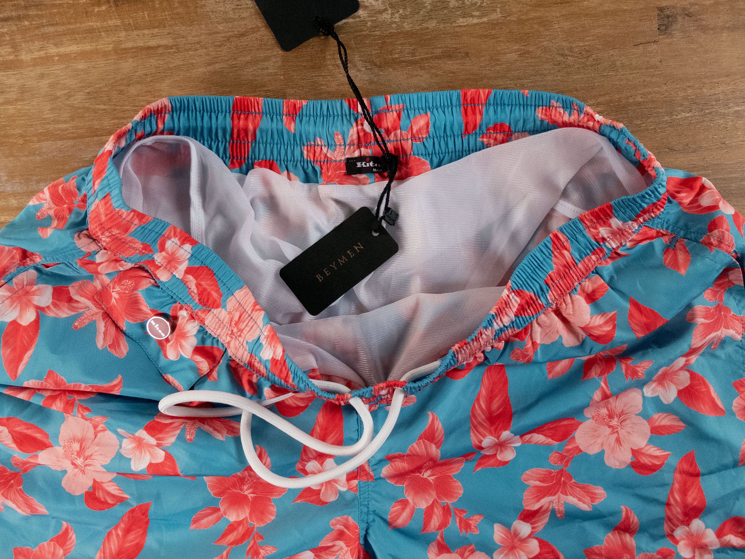 Kiton KITON Napoli blue pink floral print nylon swim shorts Large Size US 34 / EU 50 - 7 Thumbnail