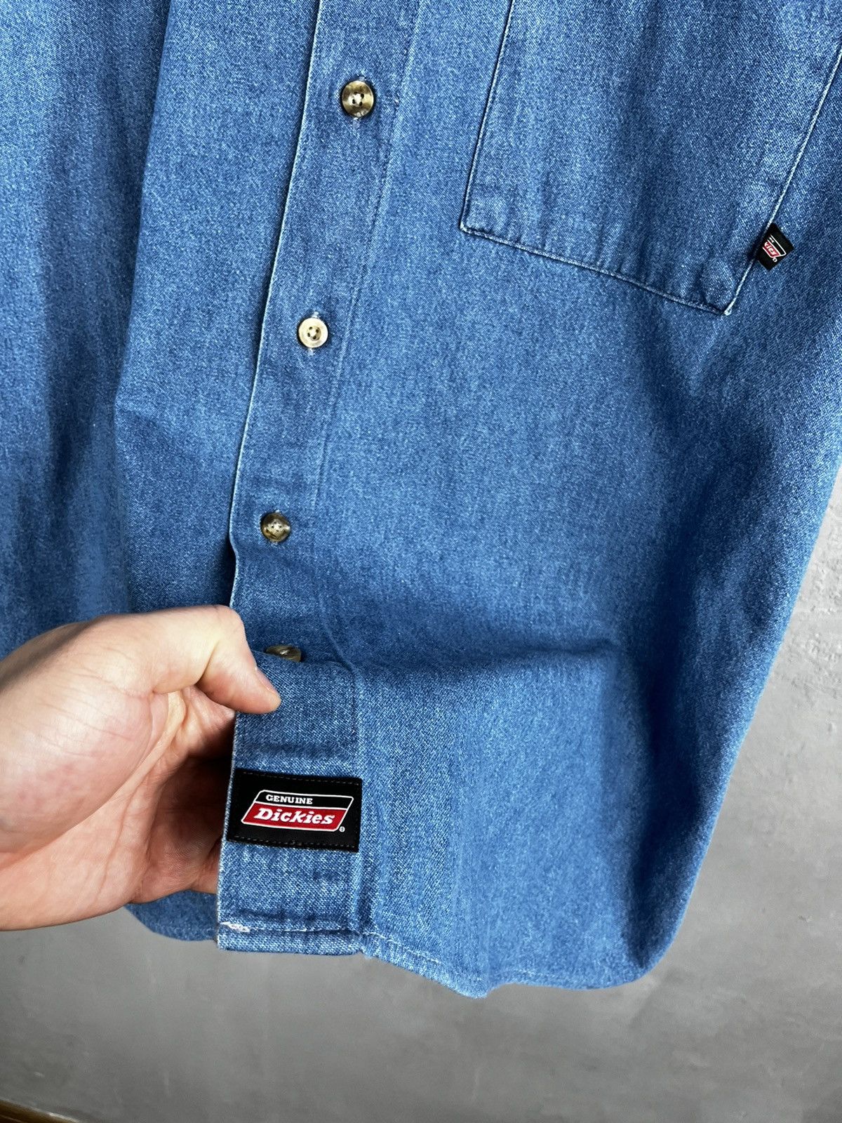 Dickies × Vintage VINTAGE Dickies Denim Button Shirt Size US L / EU 52-54 / 3 - 2 Thumbnail