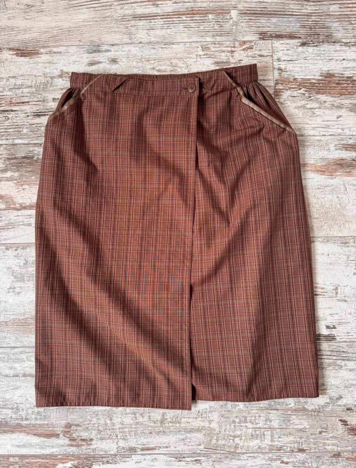 Versace Gianni Versace Plaid Wrap-Effect Pencil Skirt, Y2K Business Size 30" / US 8 / IT 44 - 1 Thumbnail