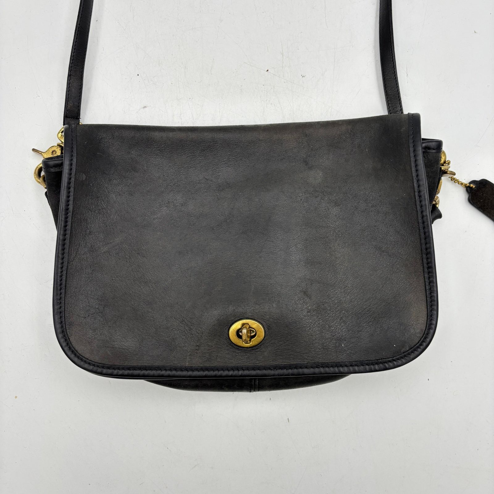 Coach × Vintage Vintage Coach City Bag Black Leather Pocket Purse Crossbody Size ONE SIZE - 6 Thumbnail