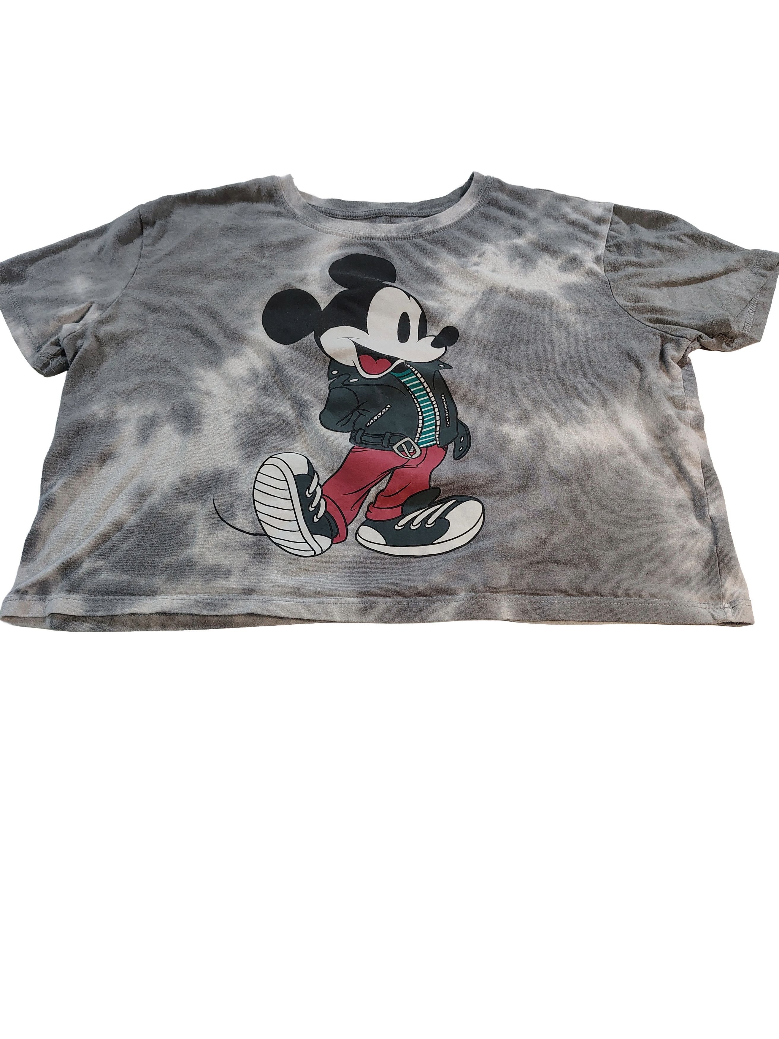 Disney Women's Large Acid-Wash Disney Mickey Mouse Crop Top Size L / US 10 / IT 46 - 1 Thumbnail