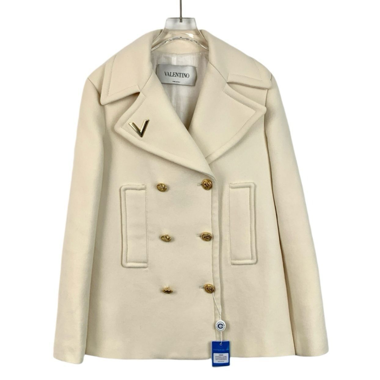 Valentino Valentino Womens Wool Double-Breasted Peacoat Jacket Size 40 Size S / US 4 / IT 40 - 1 Thumbnail