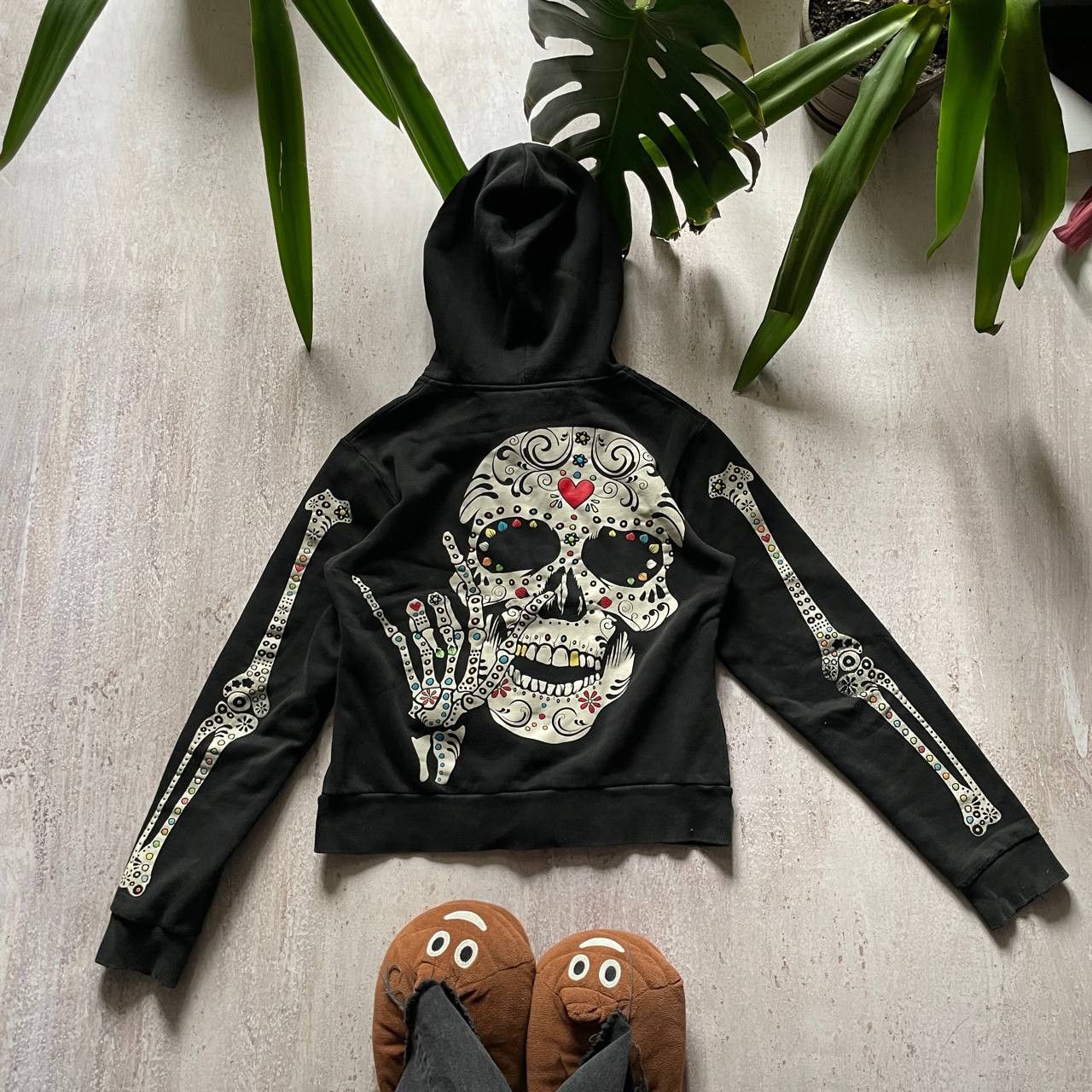 Vintage VINTAGE Y2K MUERTA SKELETON FULL ZIP HOODIE Size US M / EU 48-50 / 2 - 2 Thumbnail