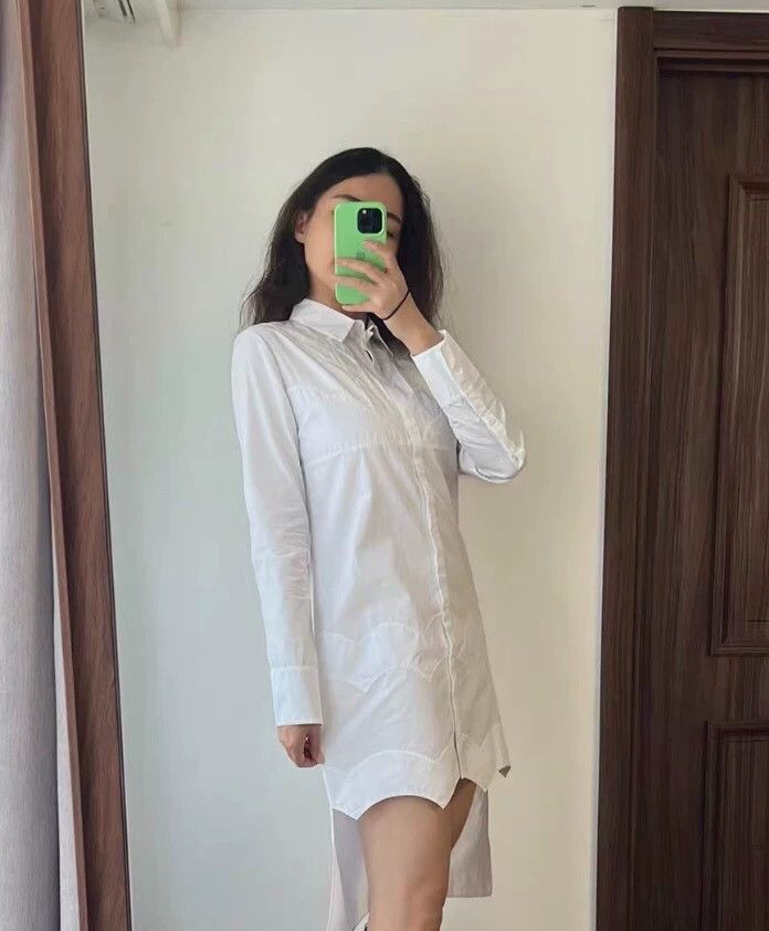 Dior Dior White cotton lapel long-sleeved irregular wavy shirt Size XS / US 0-2 / IT 36-38 - 9 Thumbnail