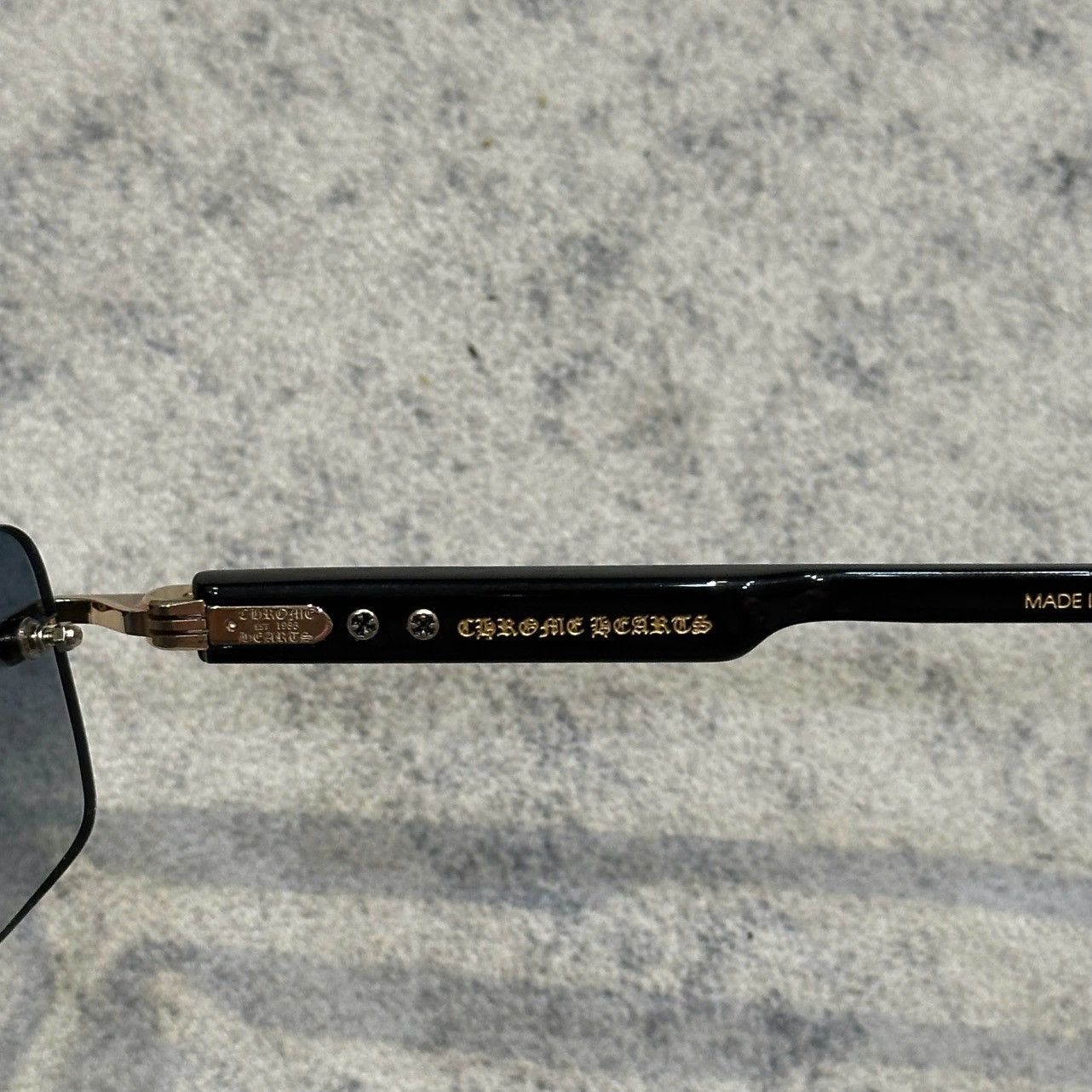 Chrome Hearts CHROME HEARTS DEEP I Gold Plated-Black-Plastic-Sun Size ONE SIZE - 4 Thumbnail