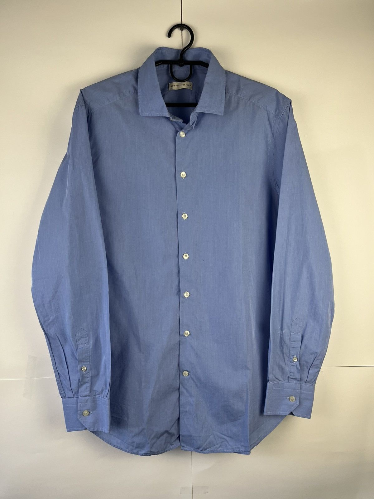 Etro Etro Luxury Solid Long Sleeve Shirt Button Up Made in Italy Size US L / EU 52-54 / 3 - 1 Thumbnail
