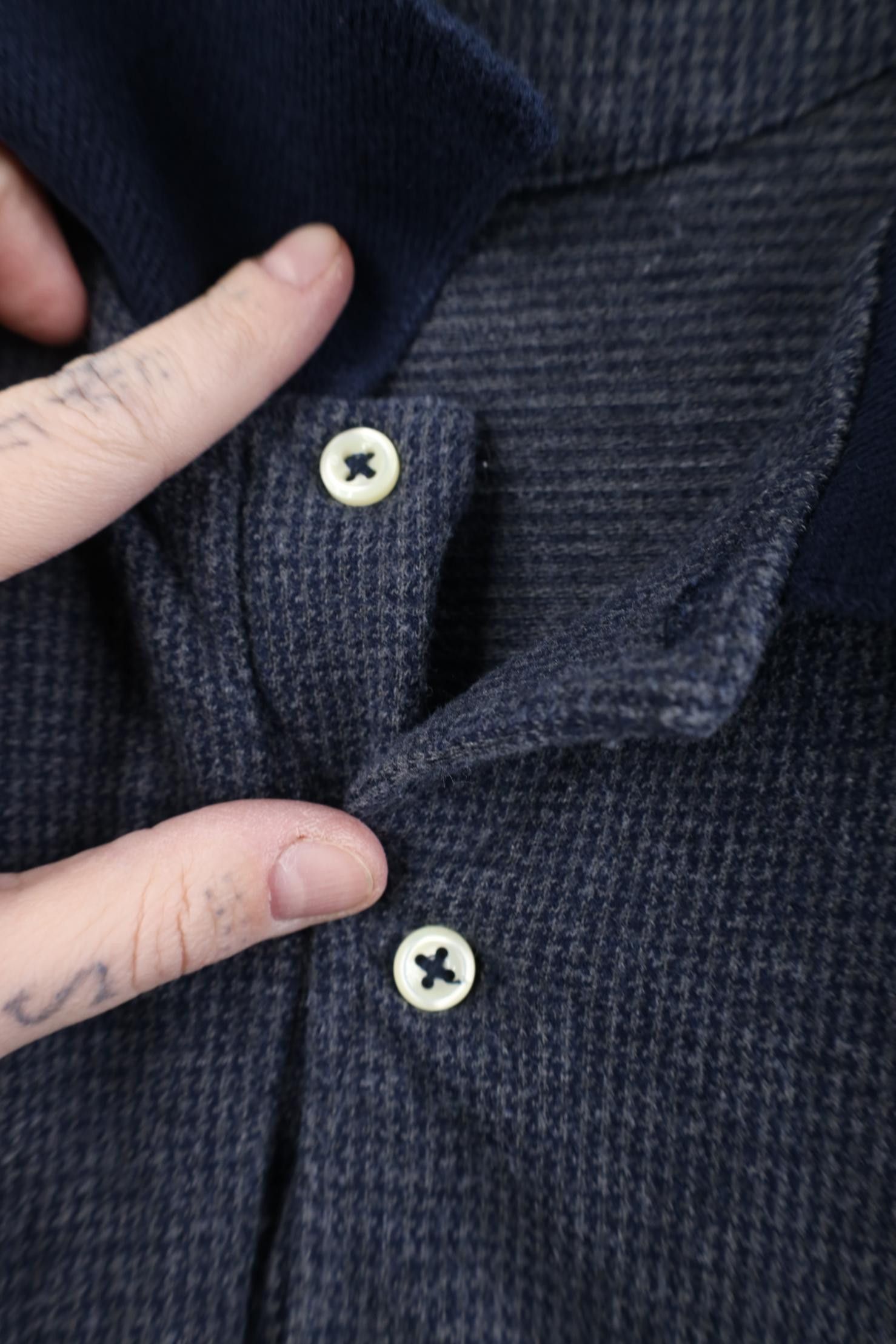 Polo Ralph Lauren Vintage 90s Ralph Lauren Cotton Houndstooth Long Sleeve Polo Size US XXL / EU 58 / 5 - 5 Thumbnail