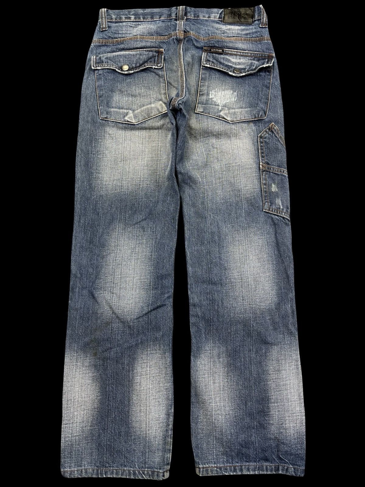 Japanese Brand 💥Sick 90s💥Rare Back Number 7 Pocket Double Knee Denim F932 Size US 30 / EU 46 - 2 Thumbnail