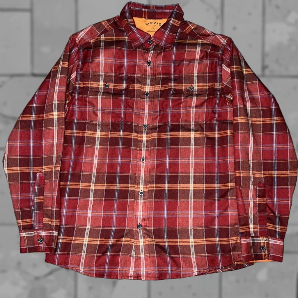 Orvis Orvis Red Plaid Button-Up Shirt Mens Size M Long Sleeve Size US M / EU 48-50 / 2 - 1 Thumbnail