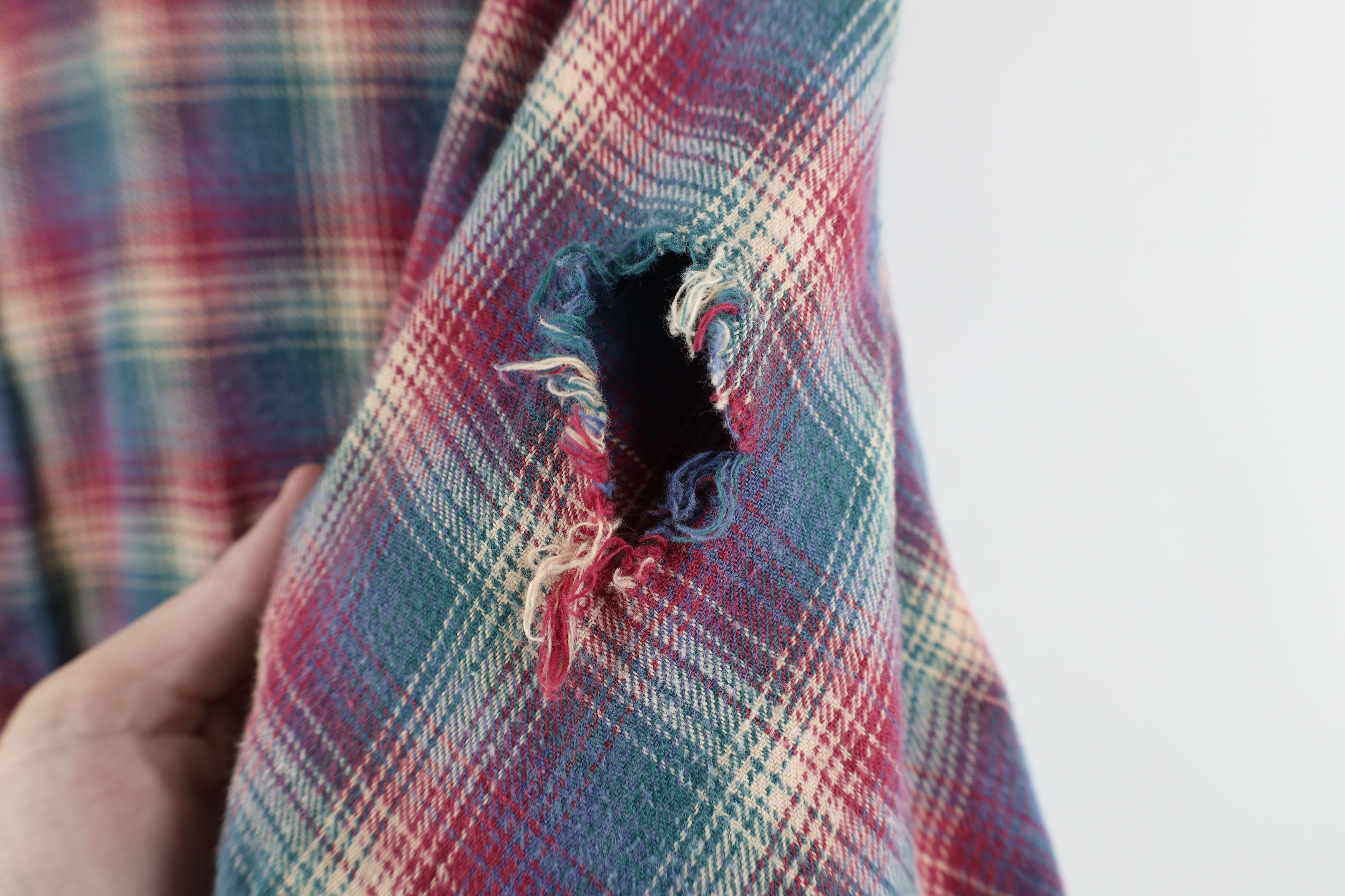 Vintage Vintage 90s Streetwear Flannel Band Collar Button Shirt Size US L / EU 52-54 / 3 - 4 Thumbnail