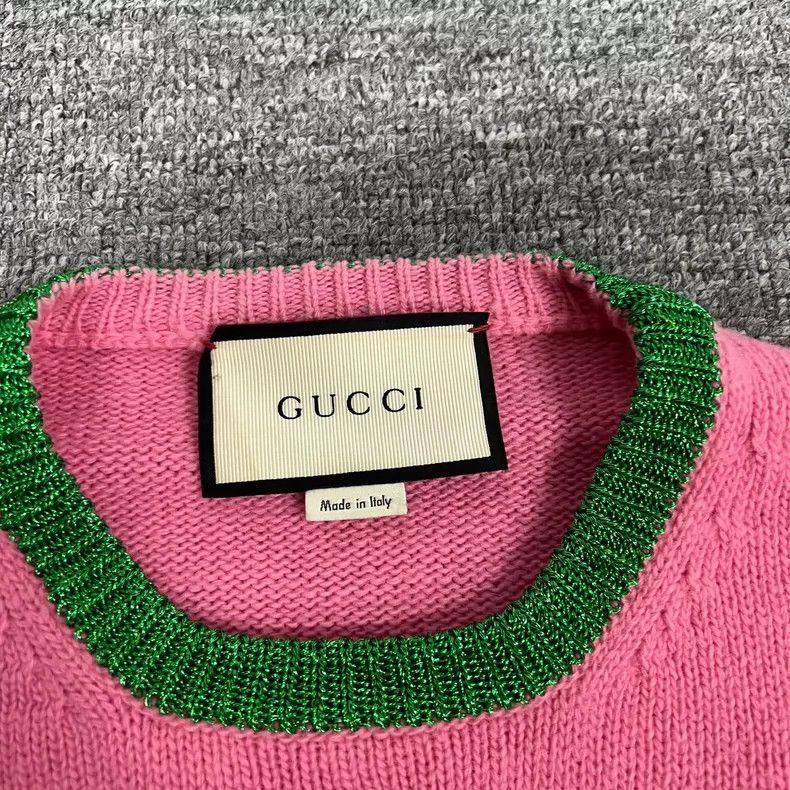 Gucci Gucci Pink tiger embroidery knitted sweater 2502-Nextarrow Size US S / EU 44-46 / 1 - 6 Thumbnail