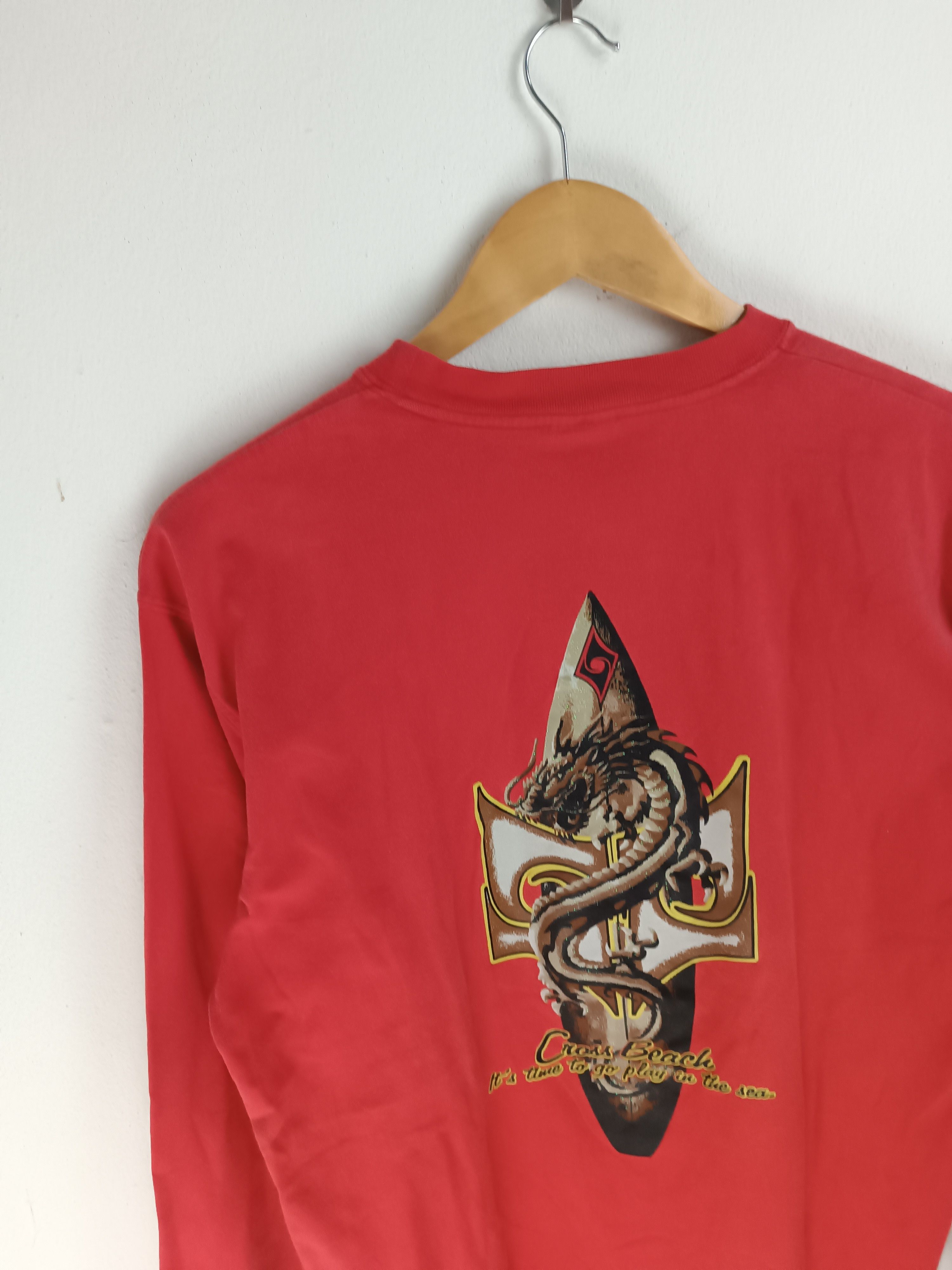 Vintage VINTAGE CROSS BEACH DRAGON SURF LOGO BEACH TEE jnco dogtown Size US M / EU 48-50 / 2 - 12 Thumbnail