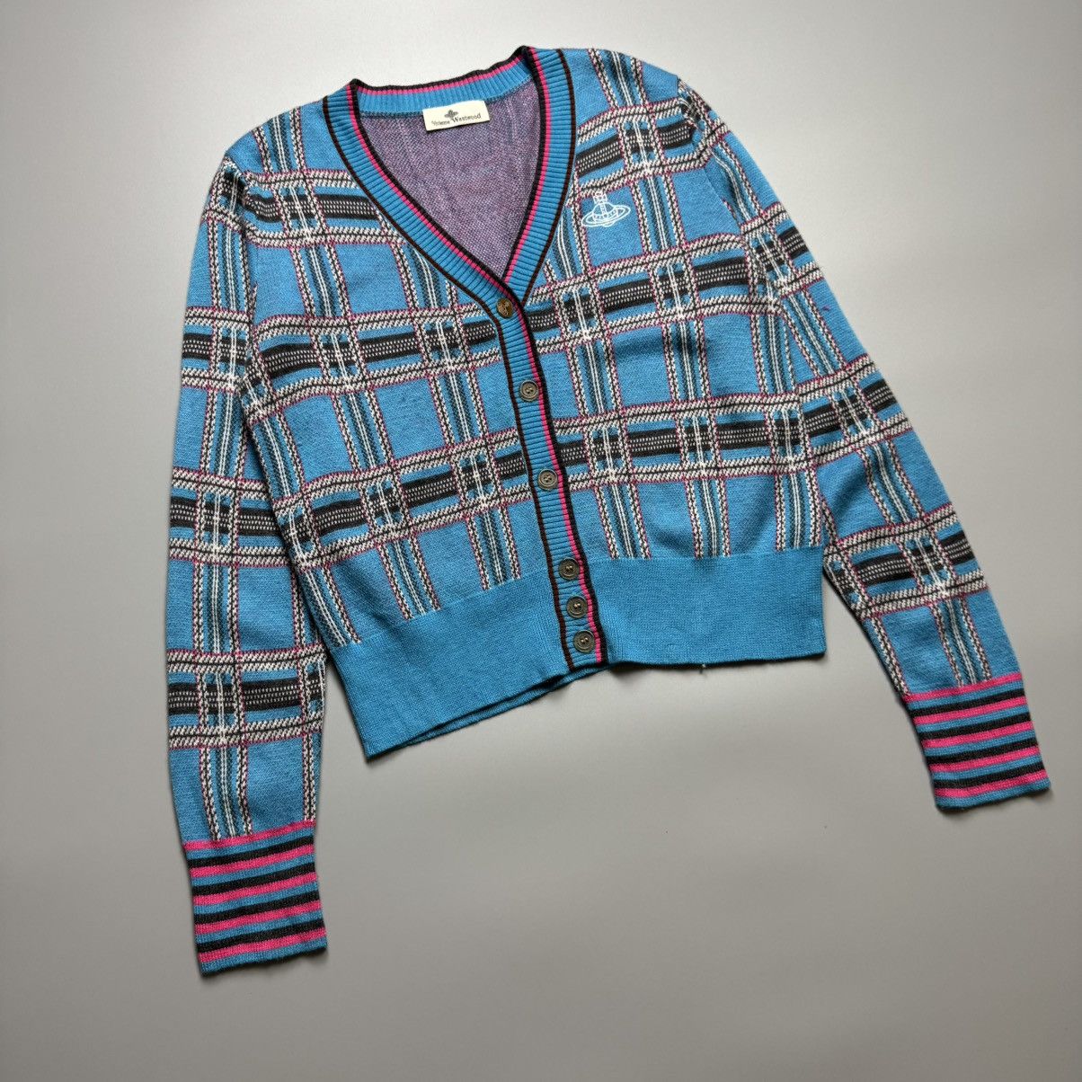 Vivienne Westwood Vivienne Westwood - Madras Checkered Wool Cardigan (Rare) Size M / US 6-8 / IT 42-44 - 5 Thumbnail