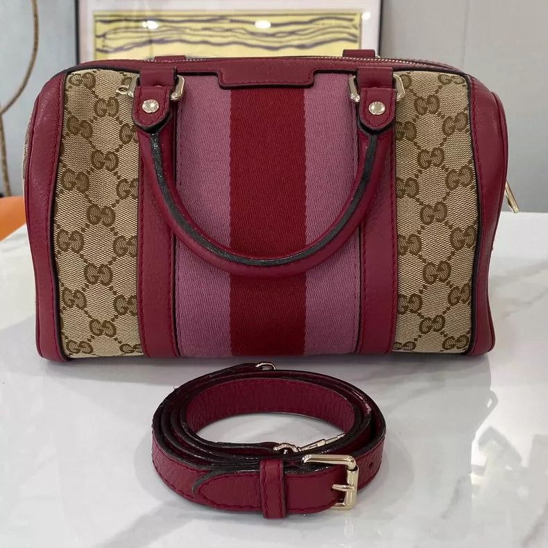 Gucci gucci boston pillow bag in red and beige-dmc Size ONE SIZE - 1 Thumbnail