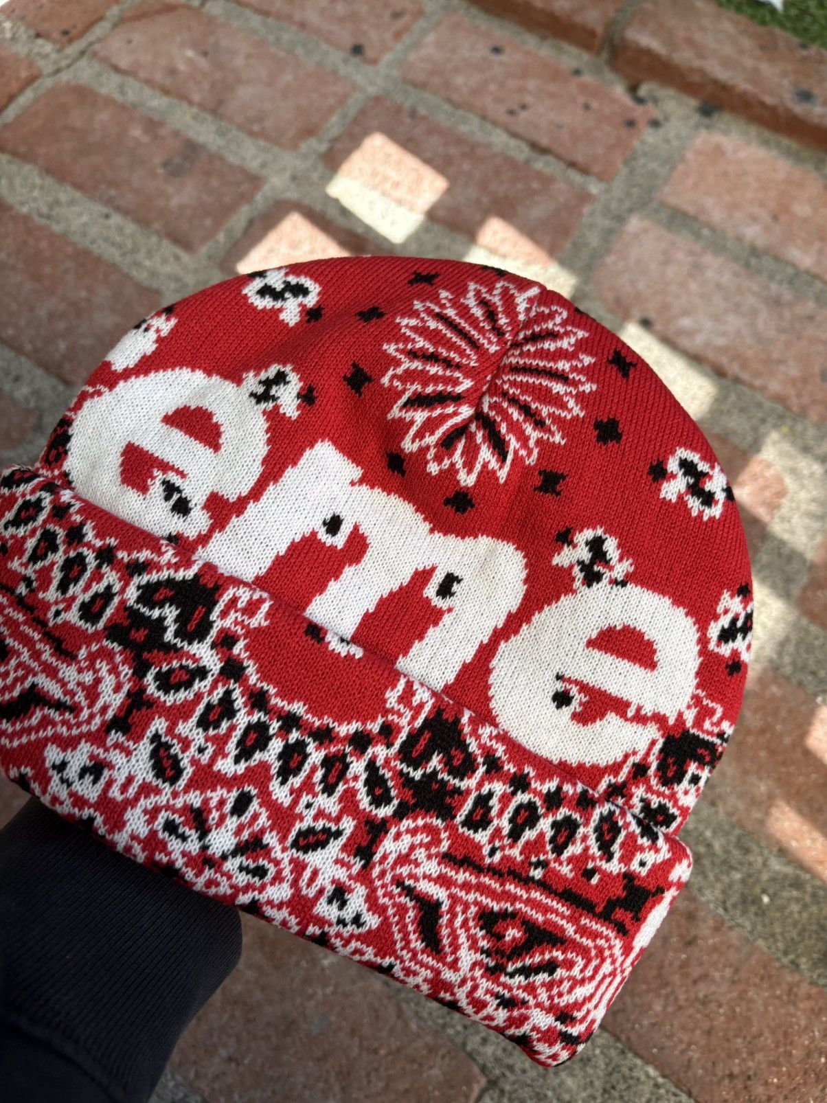 Supreme SUPREME RED BANDANA BEANIE Size ONE SIZE - 2 Thumbnail