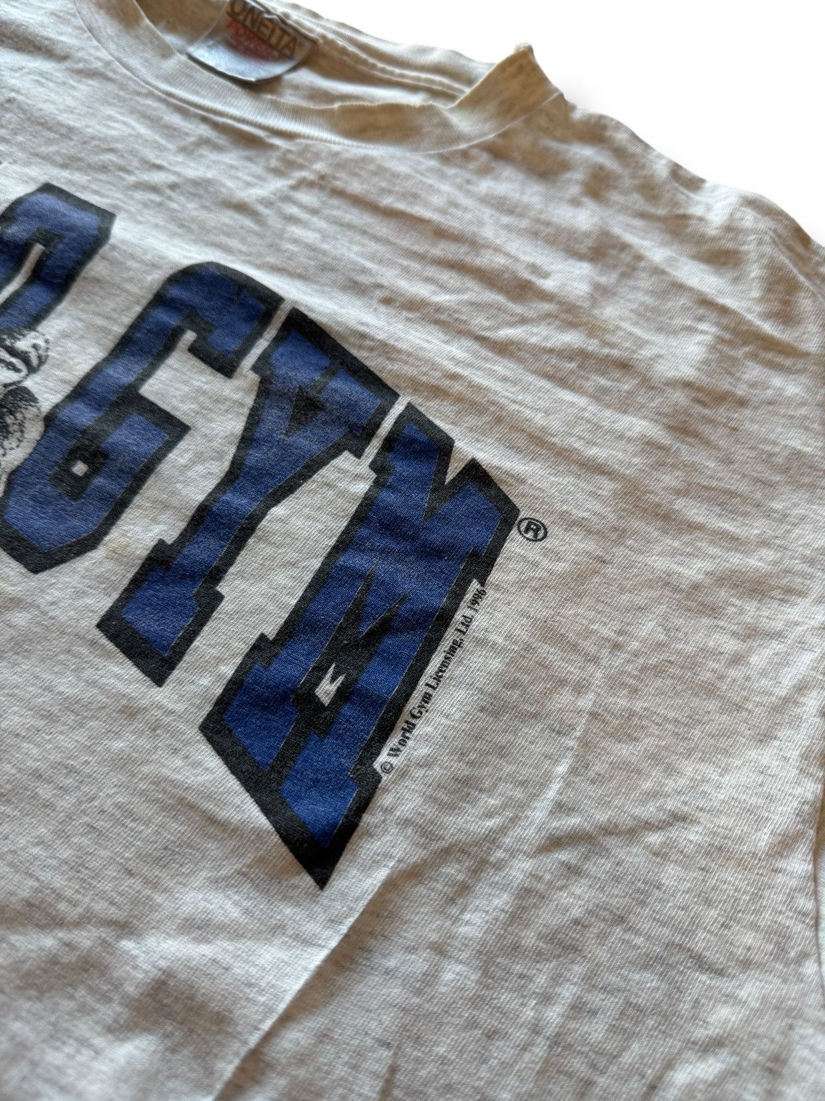 Vintage *RARE* VINTAGE 90s WORLD GYM BOXING T-SHIRT GORILLA Size US XL / EU 56 / 4 - 7 Thumbnail